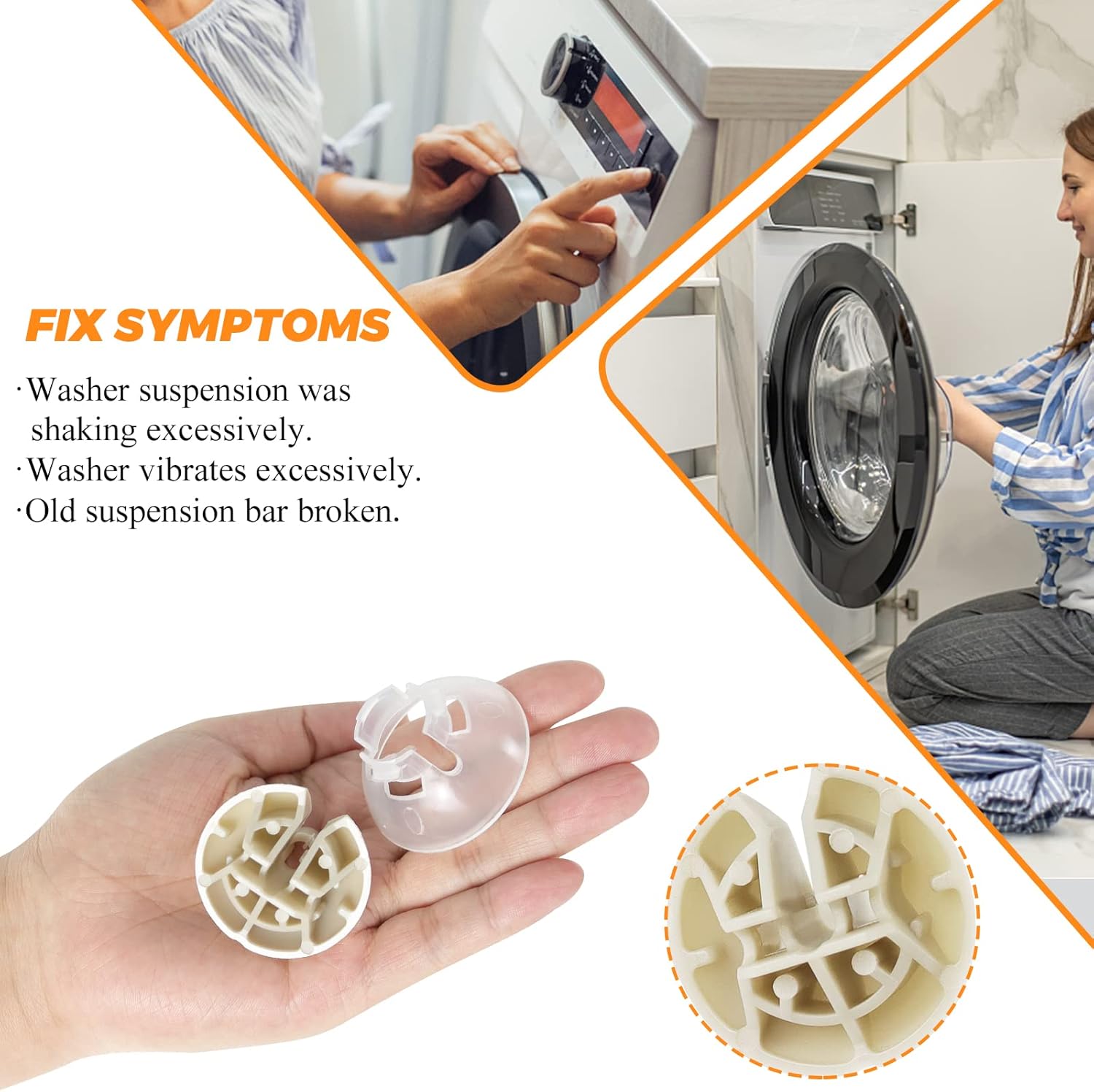 Updated W11130362 WTW5000DW2 WTW5000DW3 Washer Suspension Rod Kit by Blutoget-Fit for Whirlpool Kenmore Washer WTW5000DW0 MVWC565FW0 11022352510- Replaces W10594080 W10735786 W10748956 W10780040