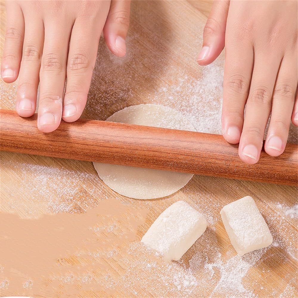 Rodillo de madera para hornear, herramienta de cocina de 25 cm de largo para uso doméstico, ideal para masa de pastelería, galletas y mucho más
