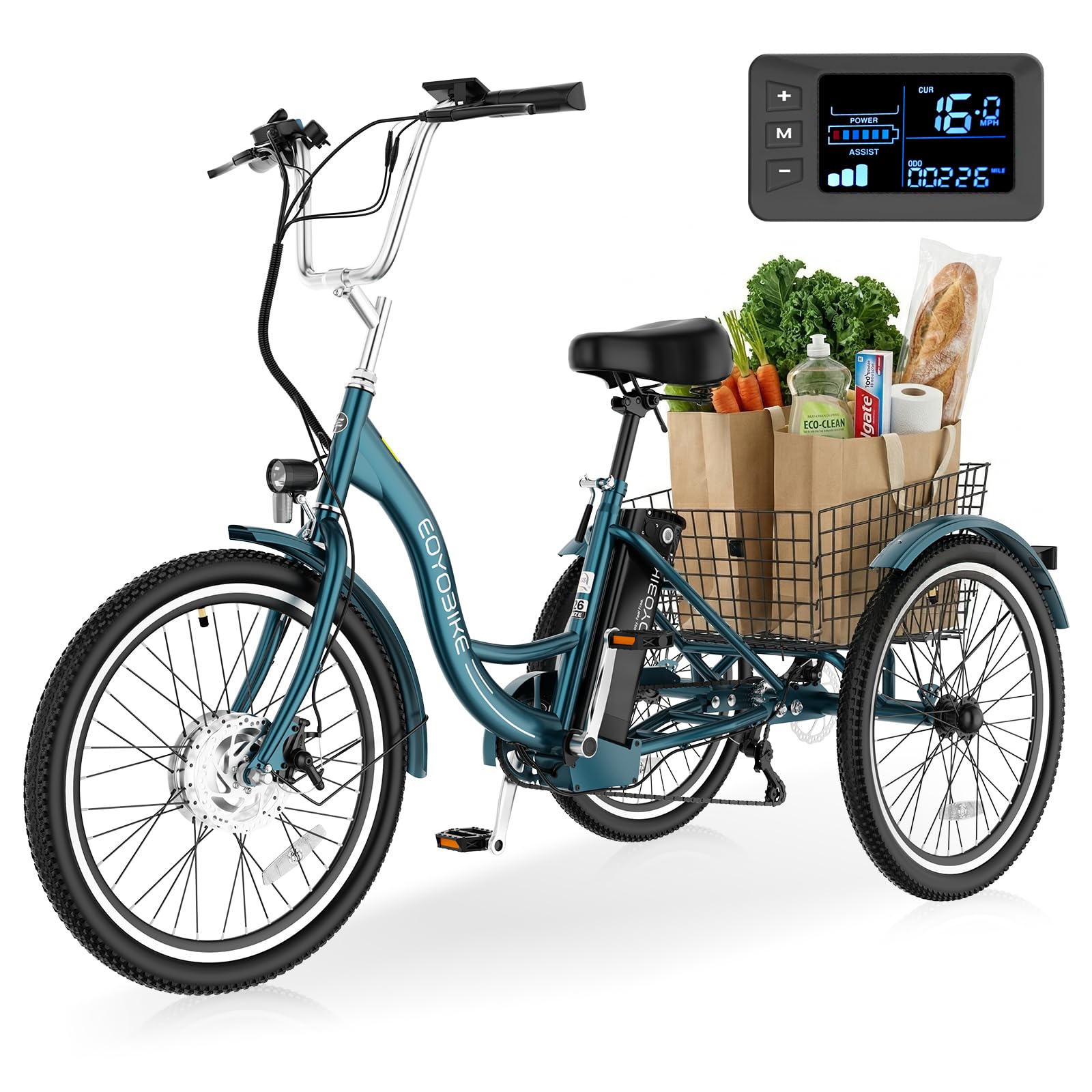 electric three-wheel bicycles EOYOBIKE Trike for Adults, Max 60Miles Range, Low Step, 24/26 Inch Color:750 Dubro Tournament Fishing Rod Sibling Matching Friendly Features Waterproof