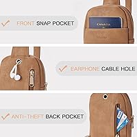 Vista 111 de Telena Riñonera pequeña para mujer, de cuero, cangureras, bolsa de pecho para mujer