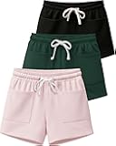 3 Pack: Women's French Terry Square Pocket Shorts Lounge, Casual Shorts with Pockets (Available in Plus)