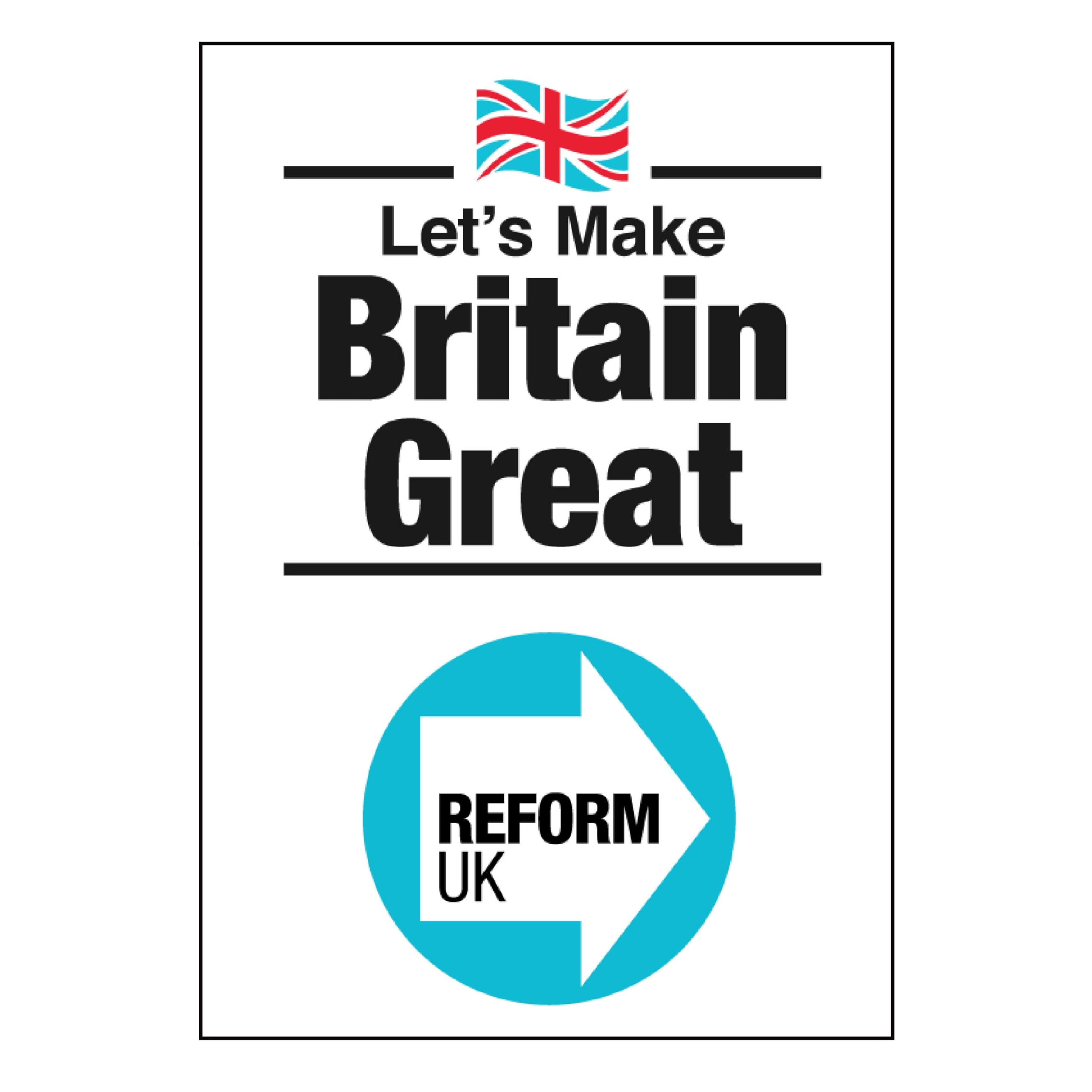 Gift Insanity White Political Reform Party Campaign Poster, Vote Reform Make Britain Great Again A5 Size