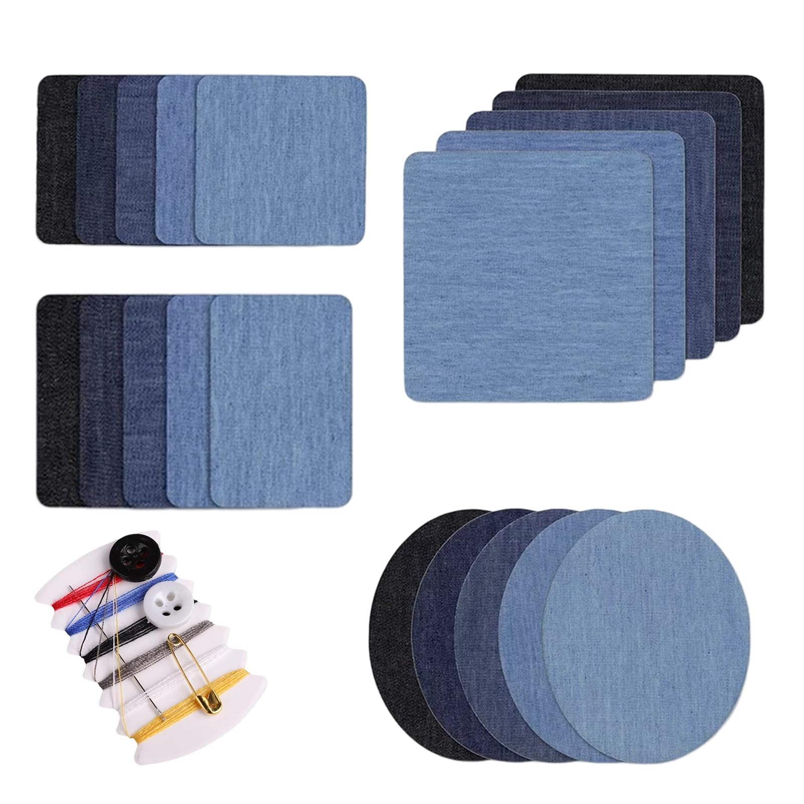 20pcs Denim Patches for Jeans Repair, Iron on Repair Patches, Iron on Fabric Patches, Denim Patches for Jeans Iron On, Iron on Denim Patches for Inside Jeans for DIY Jeans Skirt Clothing, Fabric