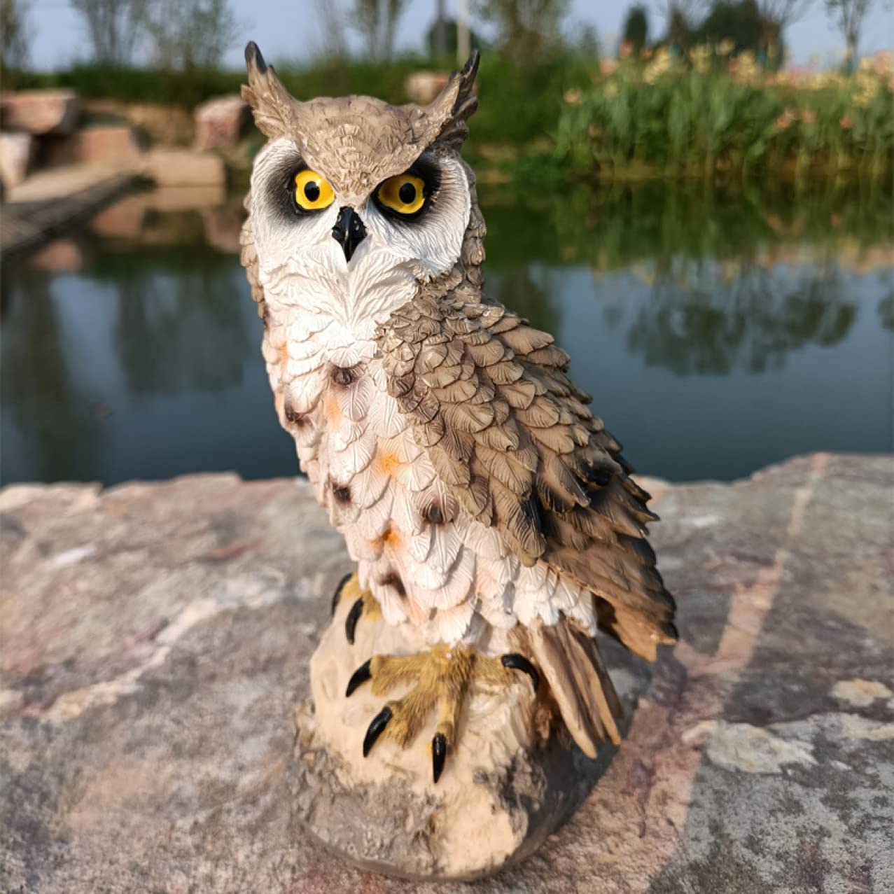 ワシミミズク　大きな置物　高さ57cm、18.8.kg フクロウ科　アンティーク 10722800558-1-a.jpg