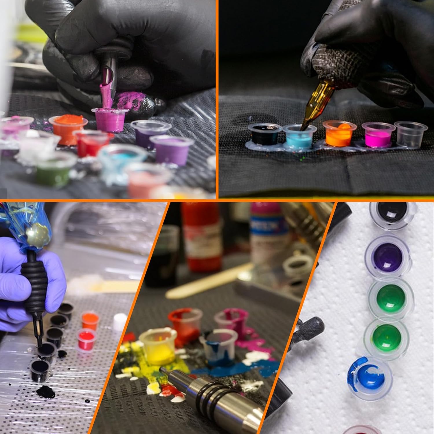 300 Pieces Tattoo Ink Caps,Tattoo Cups,Pigment Cups,Makeup Container Cap - 100 Small,100 Medium,100 Large - for Ink,Paints,Glues