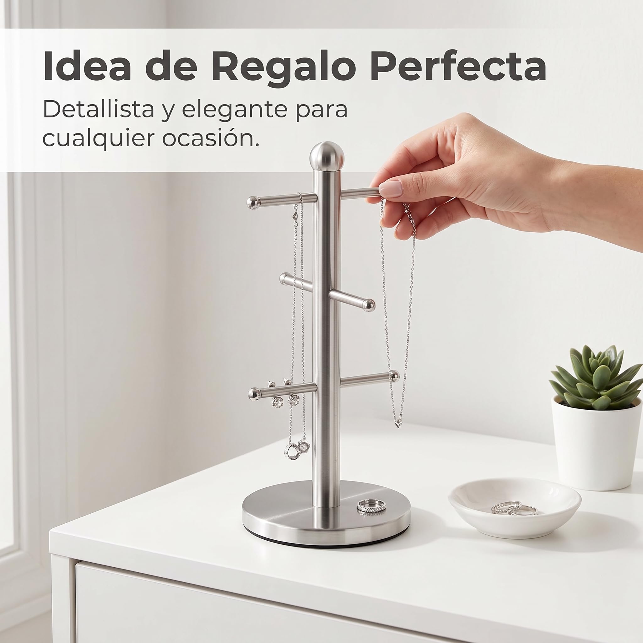 Organizer Gioielli e Porta Collane Verticale in Metallo, Espositore Gioielli per Accessori Capelli
