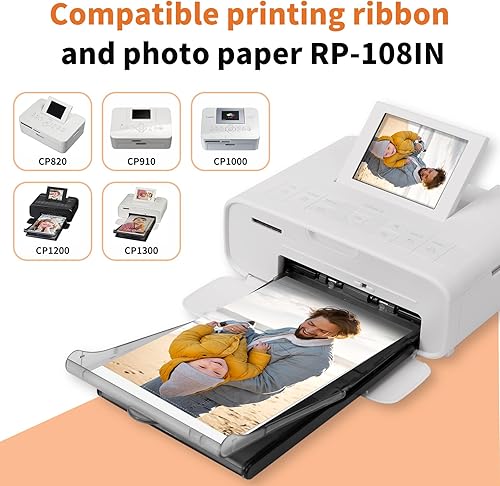 Miniatura 3 de Paquete de 2 cartuchos de tinta y papel compatibles con Canon Selphy CP1300 KP-108IN KP108 de 3 colores y 108 hojas de papel fotográfico brillante