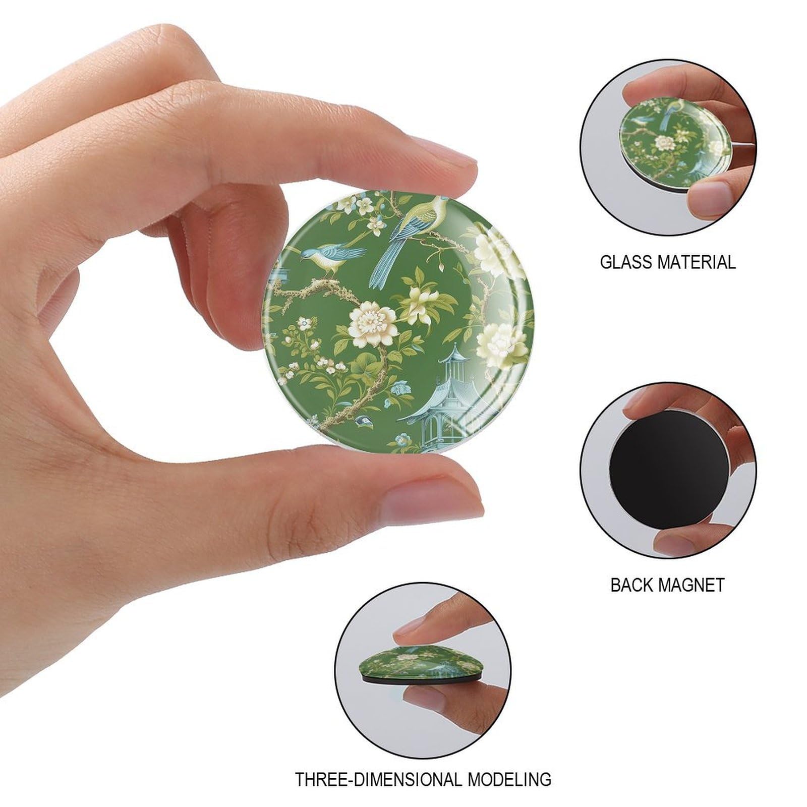 Imanes verdes de jardín para nevera para pizarra blanca de vidrio japonés pequeños imanes acento perfecto para refrigeradores pizarras blancas mapas artículos magnéticos 4 piezas