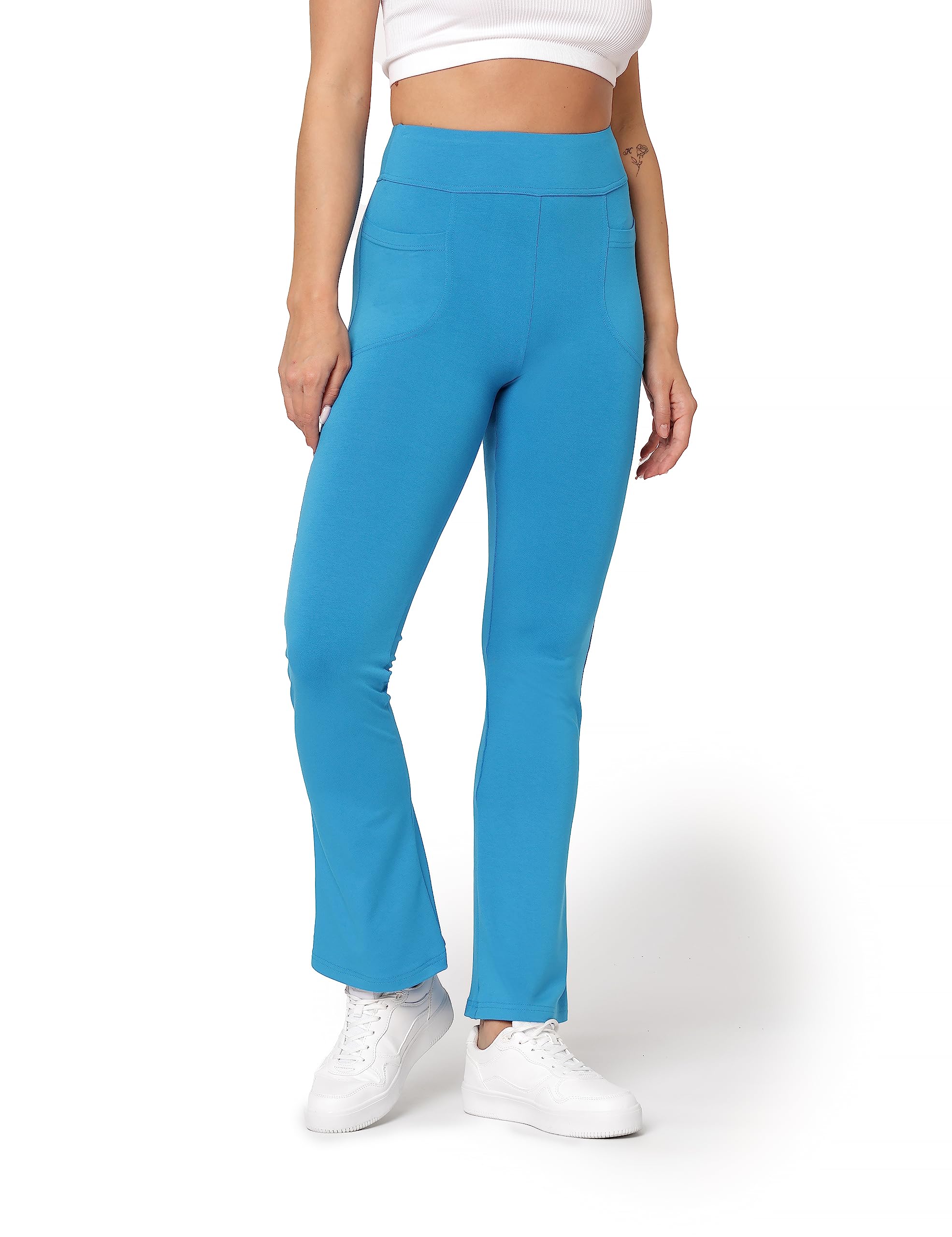Bellivalini Yogahose für Damen Hose Damen Sommer Freizeithose Trainingshose Weite Hose Jogginghose mit Zwei Taschen BLV50-282