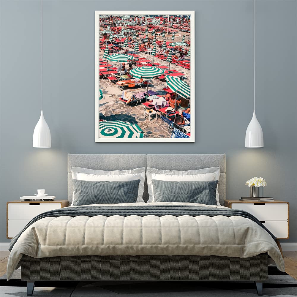 XtremeSkins White Floater Framed Canvas - Wall Decor for Living Room, Bedroom, Office, Hotels, Drawing Room (45in X 60in) - Santa Margherita Ligure