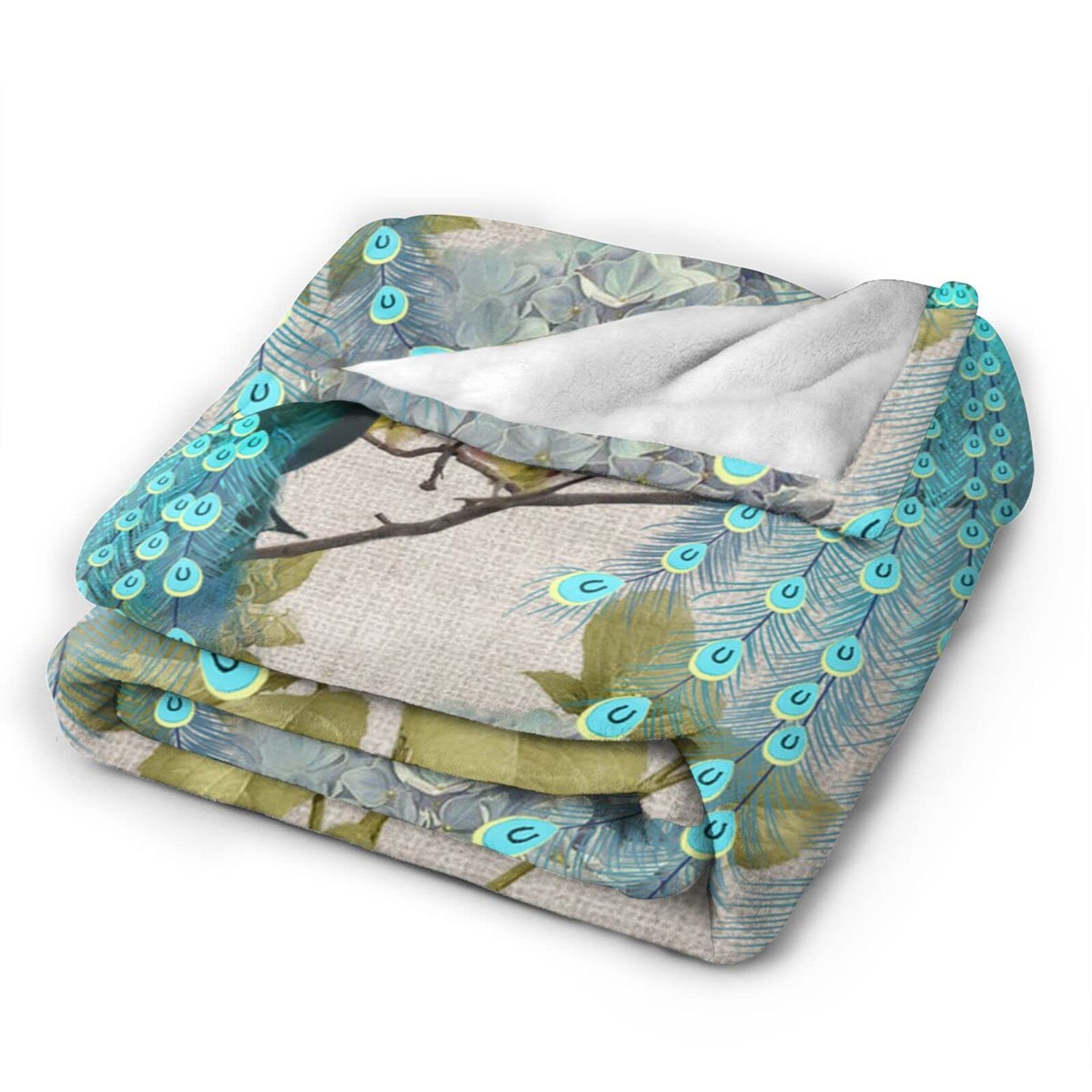 Ngocanh Peacock Throw Blankets Flannel Fur Blanket 60