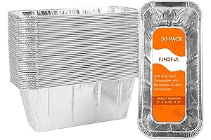 30-Pack Blackstone Griddle Drip Pan Liners, Disposable Aluminum Foil Drip Pans