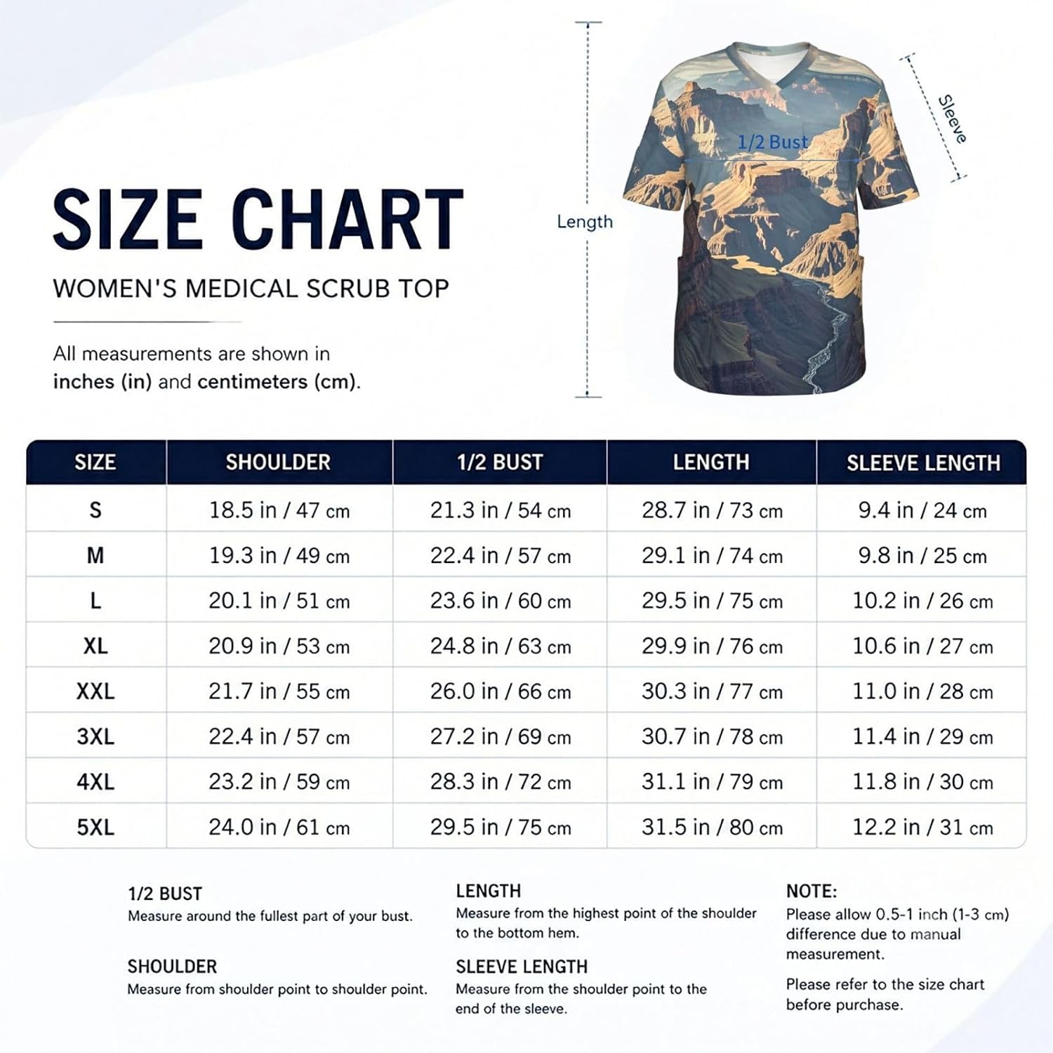 Professional Scrub Tops for Men, Classic V-Neck Workwear with 3 Pockets