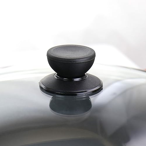 Miniatura 7 de MegaChef Sartén con tapas pre-sazonadas, juego de 6 piezas, negro, rojo