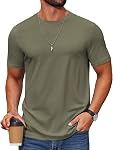 COOFANDY T Chemise manches courtes en coton mélange T-Shirt Col d'équipage Casual Summer Basic Tee Chemises pour homme