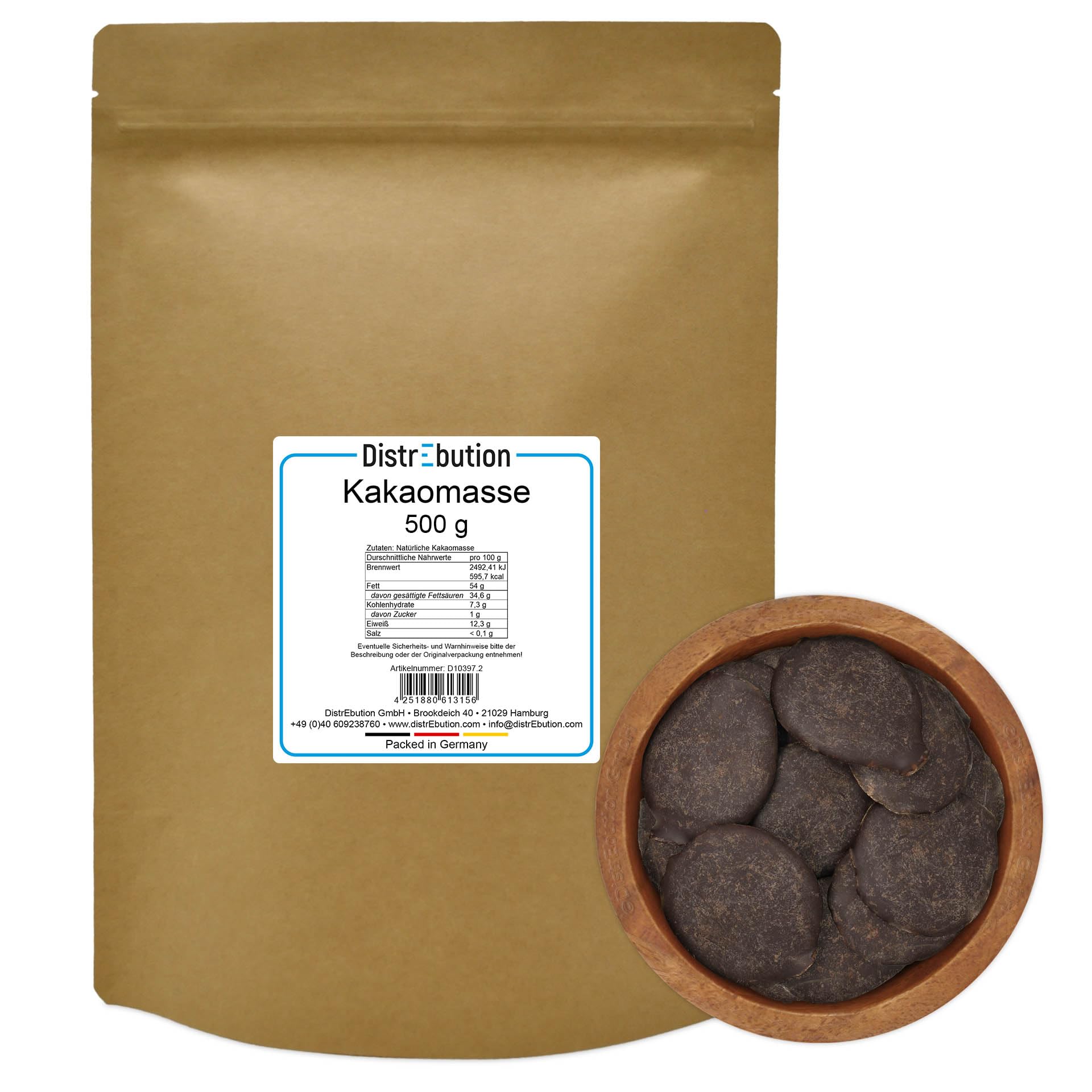Kakaomasse 500g, Zeremonieller Kakao, ohne Zuckerzusatz, vegan