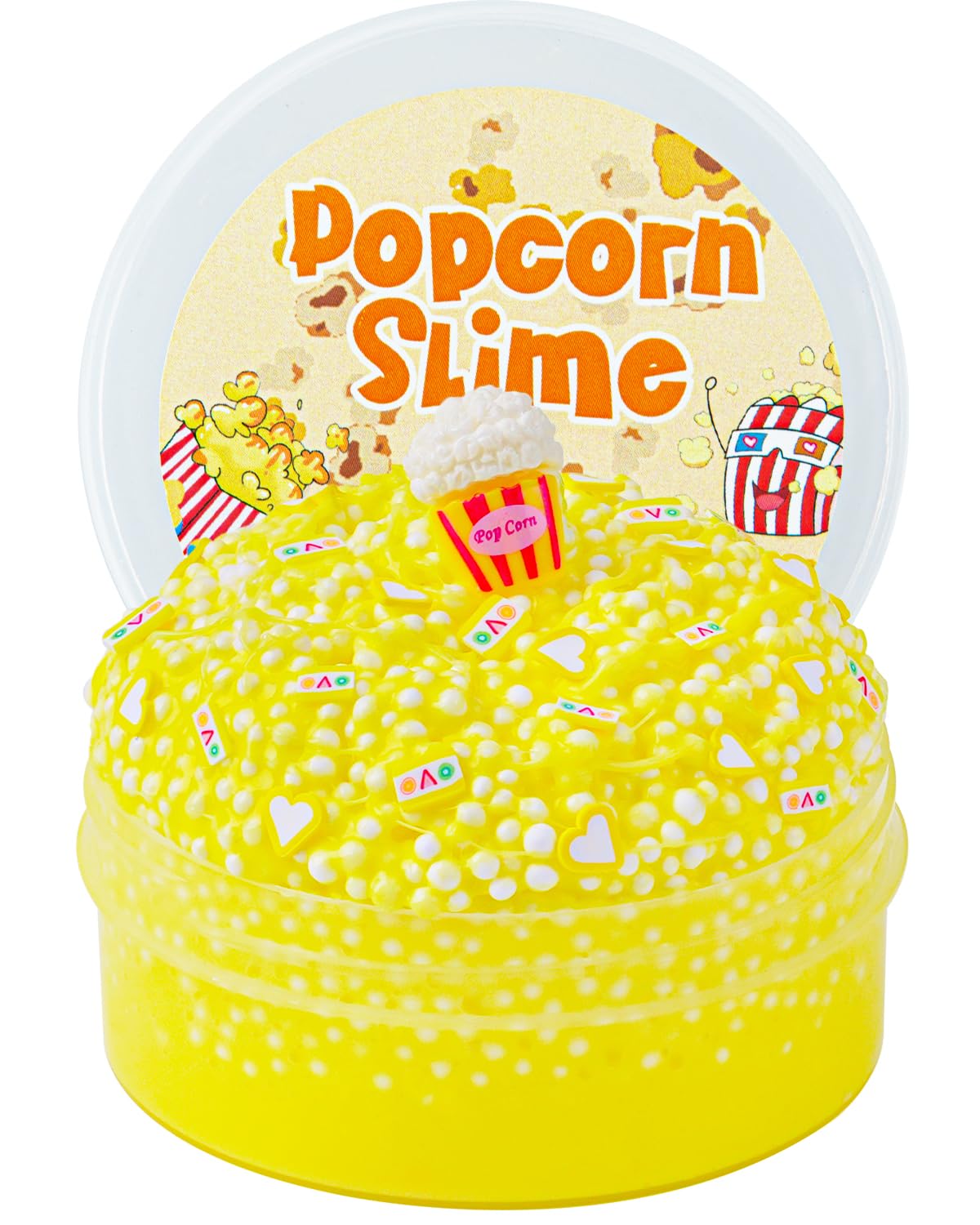 Yellow Popcorn Foam Slime - Good Stretchy and Non-Sticky Crunchy Sensory Toy, Party Favors for Girls and Boys Ages 8-12, Holiday Birthday Hallowmas Gift for Kids