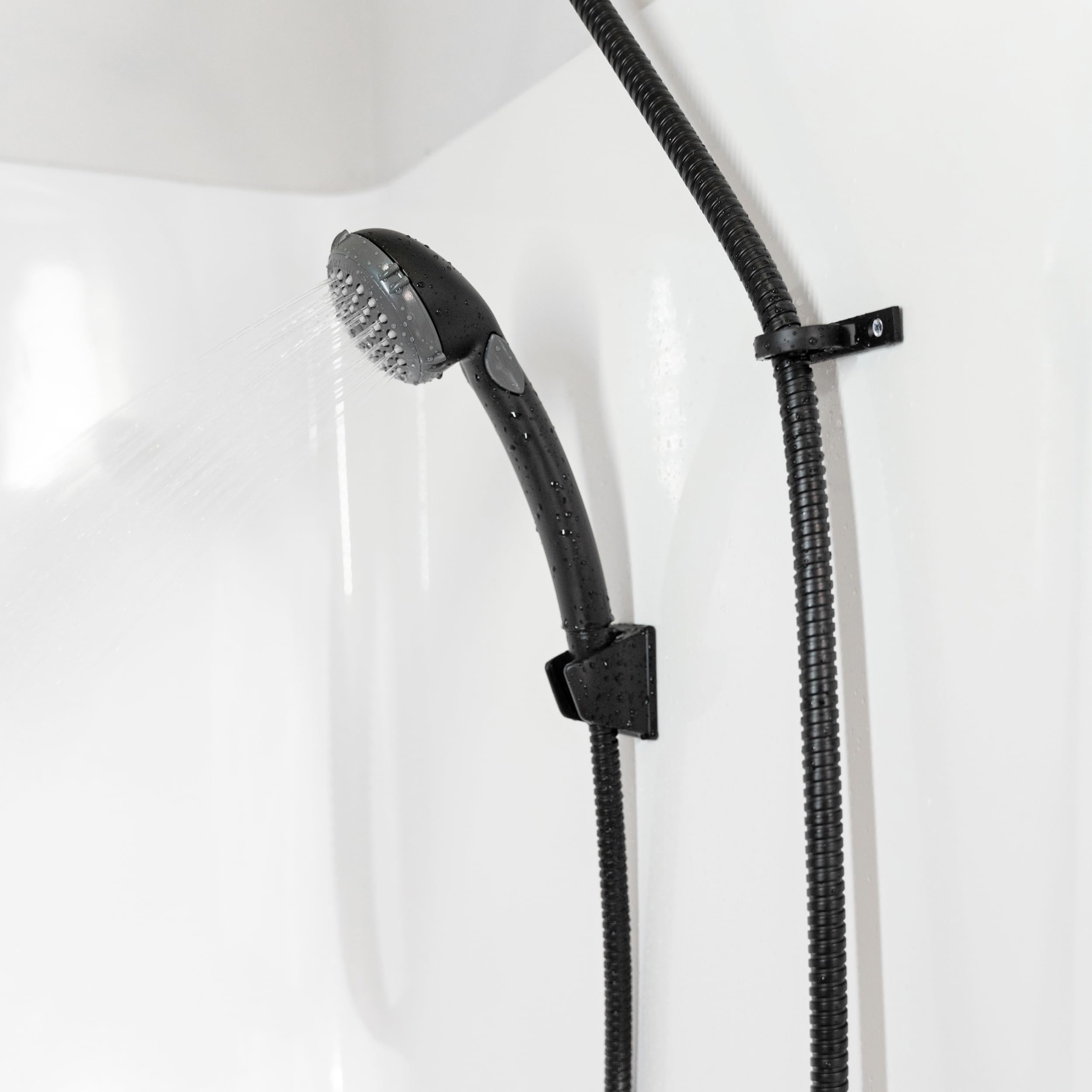 GATE14® Doccetta Doccia per Barca o Camper con Soffione a Risparmio Idrico (Connettore Dritto - Bianco