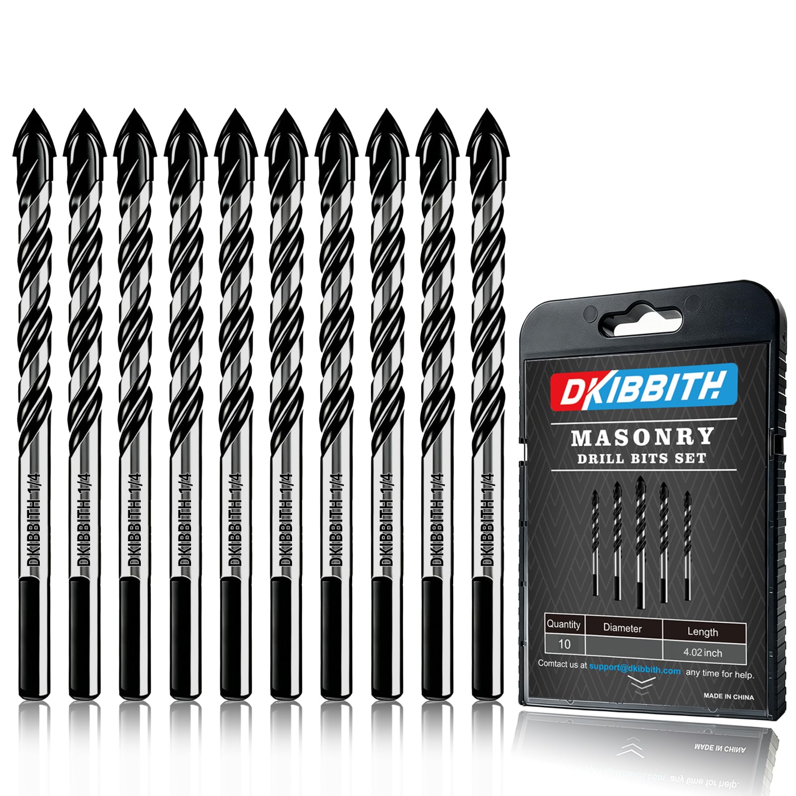 Masonry Drill Bit Set - 10 Piece for Concrete & Tile -15