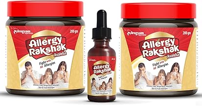 AROGYAM AYURVEDA Allergy Rakshak Avaleha & Allergy Rakshak Ghee Nasal Drop (Pack of 3, 400gm+20ml)