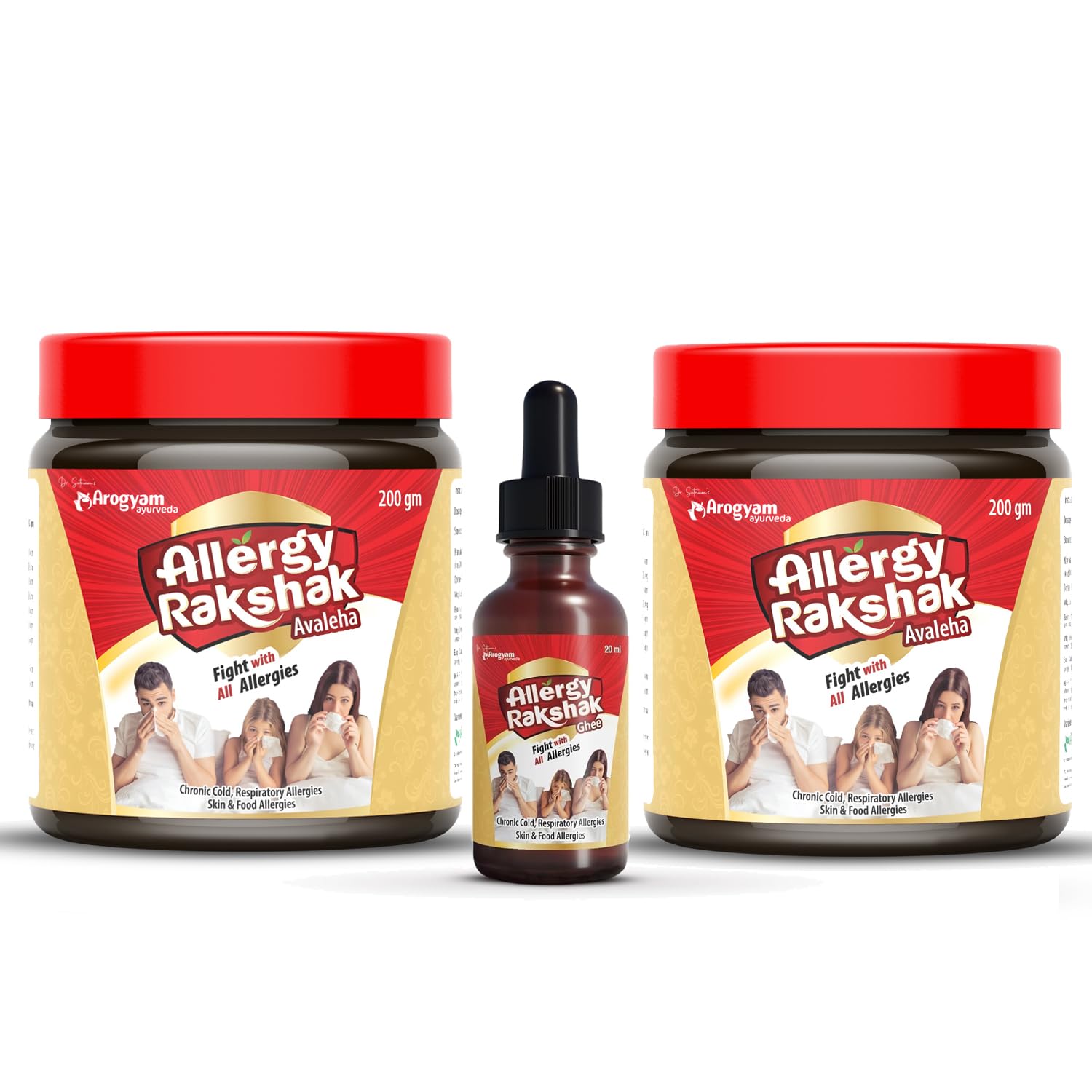 - Allergy Rakshak Avaleha & Allergy Rakshak Ghee Nasal Drop (Pack of 3, 400gm+20ml)