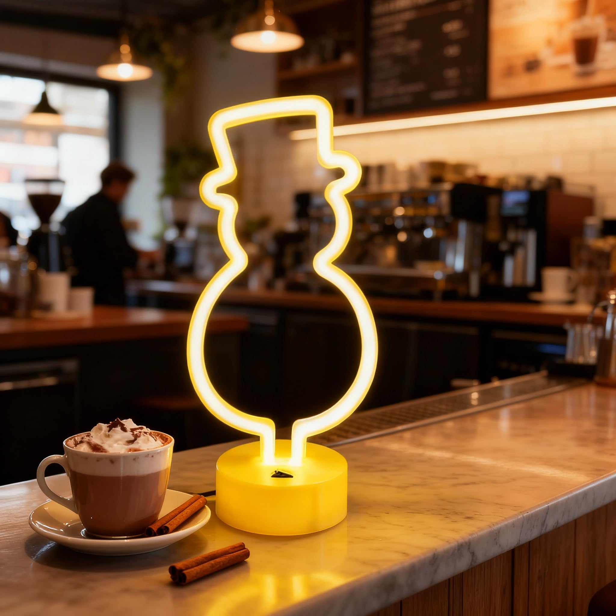 'Hello winter Snowman, neonowa lampa, ściemniana dioda LED ze stabilną podstawą i przełącznikiem dotykowym, zasilana baterią USB lub 3-AA, neonowe znaki LED, dekoracja ścienna na biurko, na imprezę