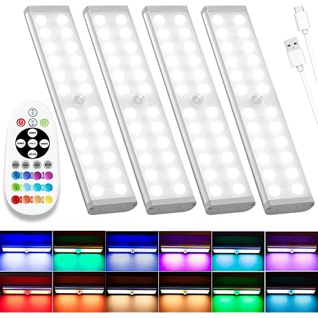 Luces LED de Sensor de Movimiento Recargables para Gabinetes de Cocina