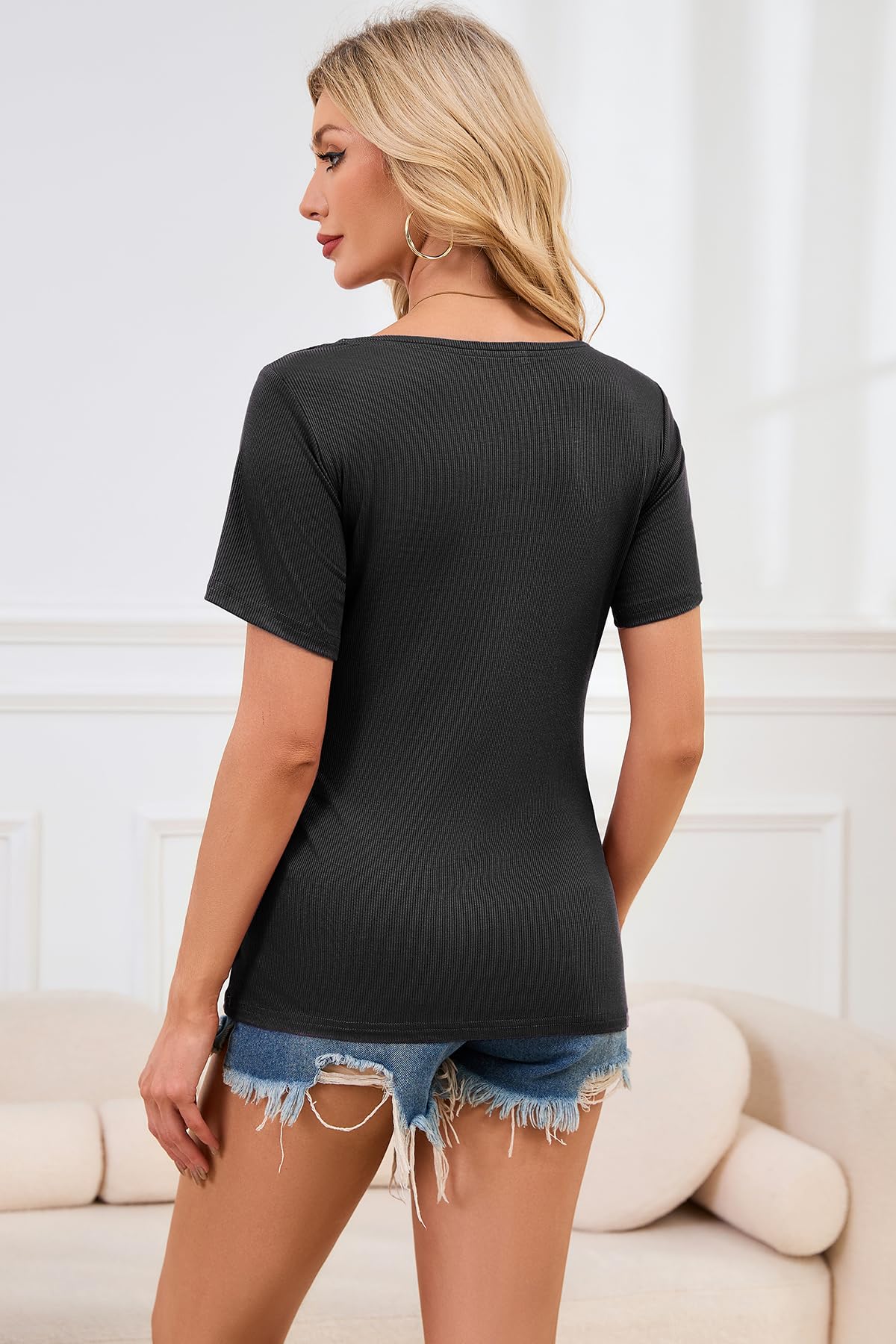 Smallshow Lot de 4 Tee Shirt Allaitement Manches Courtes Haut Allaitement Femme