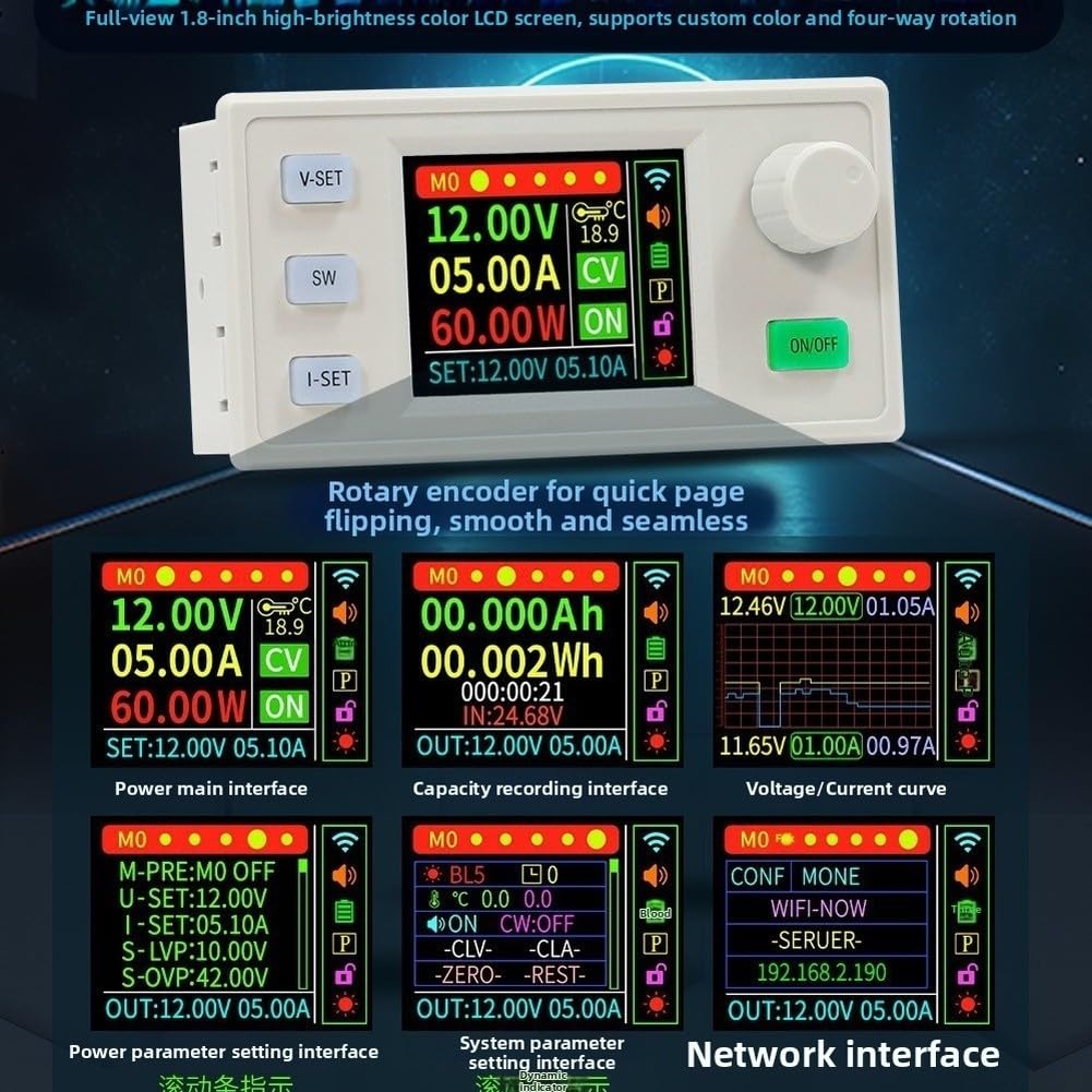 Regolatore di tensione DC 0-70V 25A con display LCD solare (B)