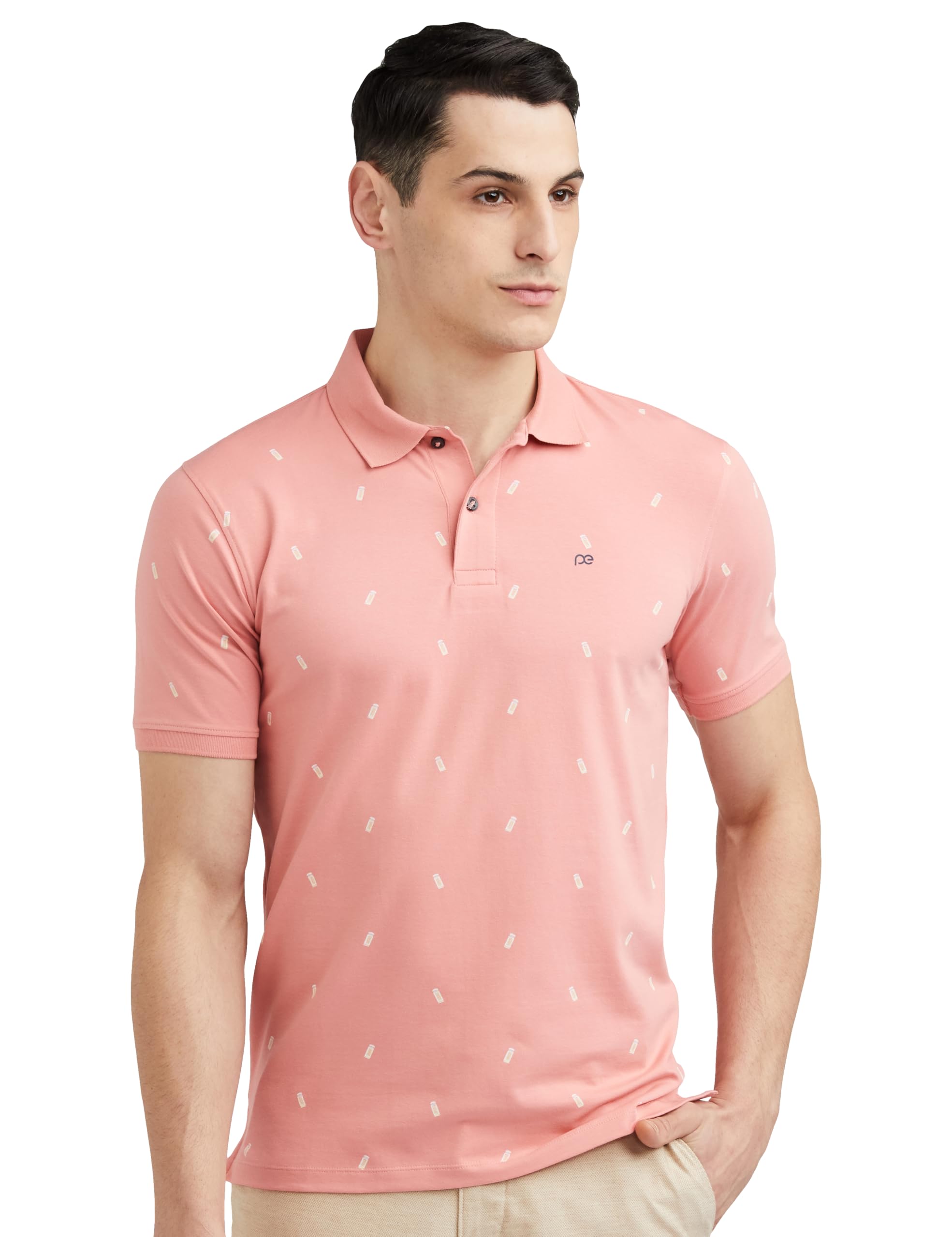 Men's Cotton Regular Fit Half Sleeve Printed Polo T-Shirt | Stretchable Lycra Comfort | Premium Single Jersey Fabric