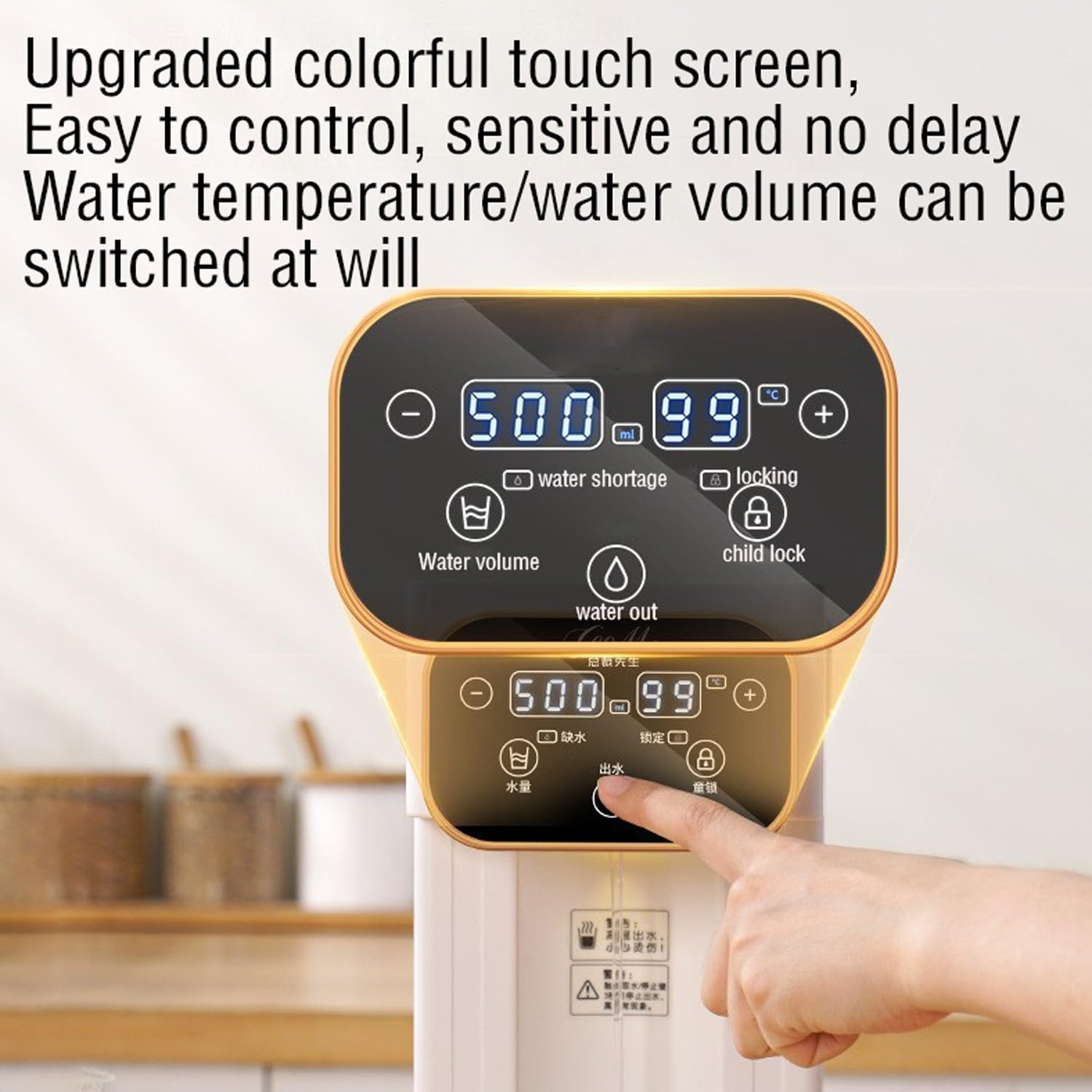 SaCLi Dispenser acquaDistributore di Acqua Potabile Diretto da Tavolo con Display Doppio/Singolo a Riscaldamento rapido Portatile per Uso Domestico, Piccolo, in Tre Secondi, Bianco/Verde(Color:d)