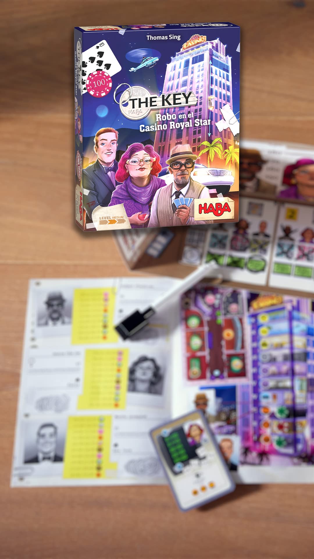 HABA 306852 - The Key – Robo en el Casino Royal Star, Juego de investigación Nivel intermedio. Más 10 años