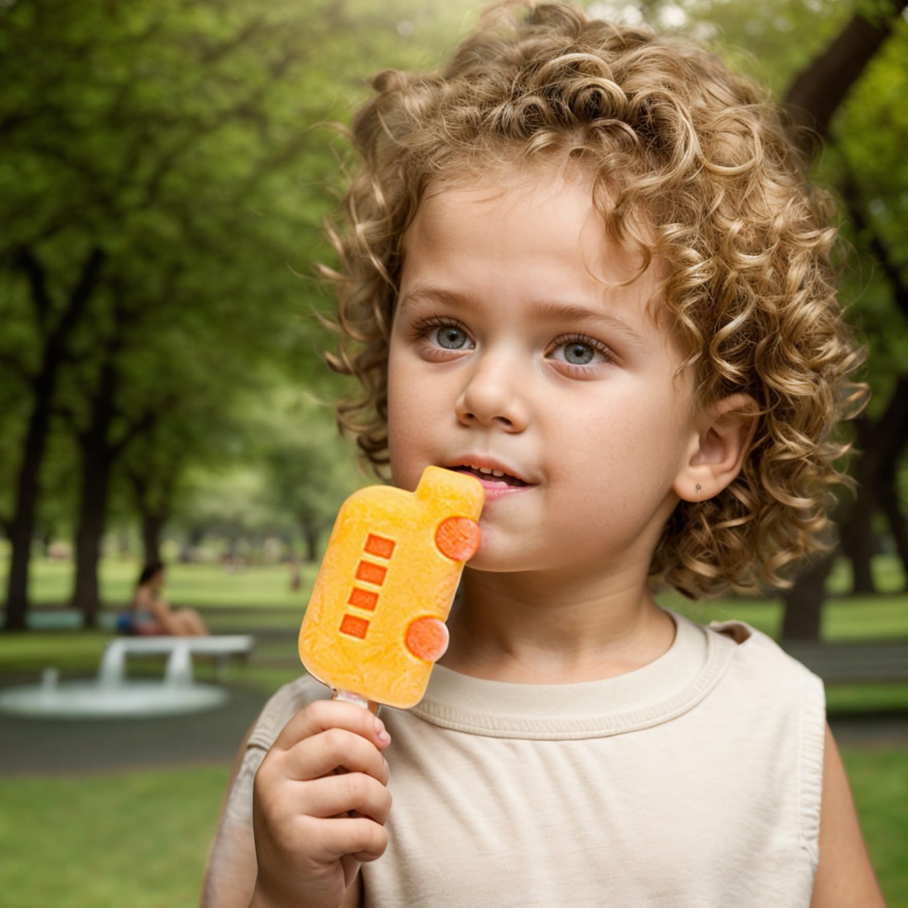 4 moldes de silicona para paletas de bebé, 3 cavidades, sin BPA, molde para helado, lindo dinosaurio, frutas, forma de coche, molde para hielo con tapa y 24 palos