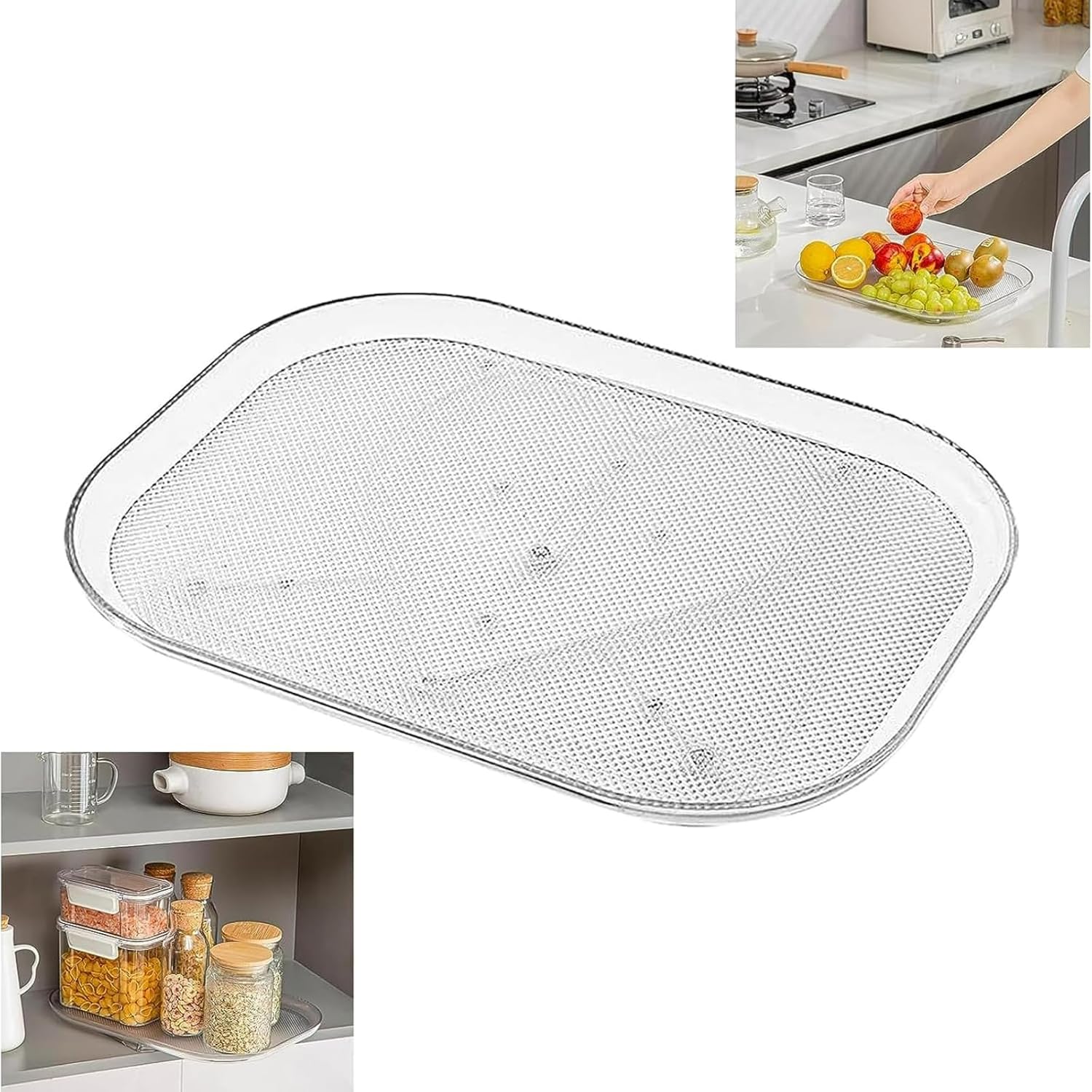 RSFIL Lazy Susan for Refrigerator， Clear Lazy Susan for