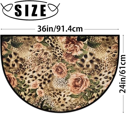 Miniatura 9 de Tapete de piso de puerta media redonda de mármol antideslizante tapete de área de medio círculo duradero lavable para sala de estar dormitorio