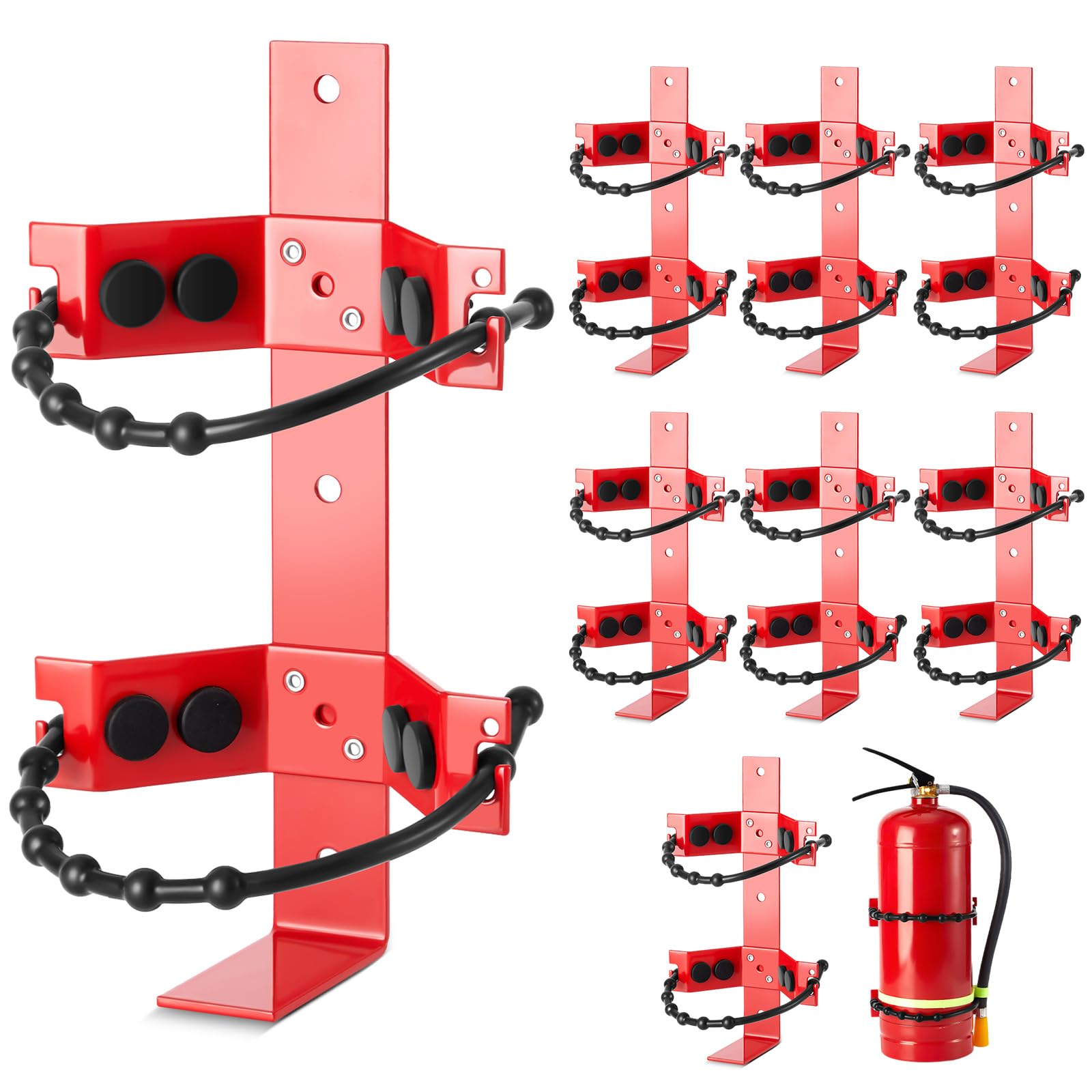 Photo 1 of RattanView 8 Pcs Fire Extinguisher Mount Bracket Adjustable, Supports up to 2.5 and 5lb, Heavy-Duty and Easy Installation, Ideal for Home, Truck, RV, Boat, Commercial Use, Secure and Durable Holder