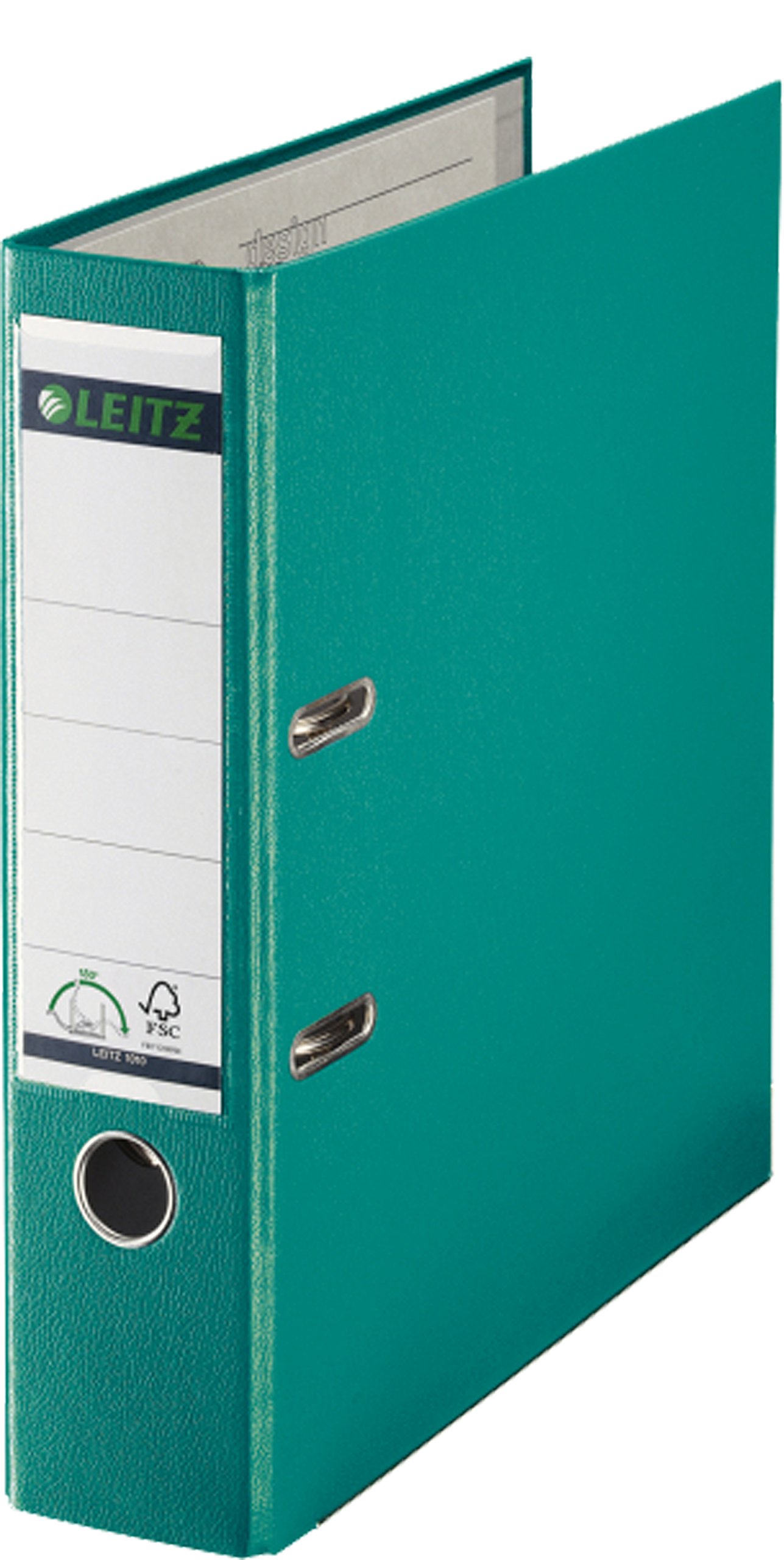 Leitz 1010-50 Qualitäts-Ordner Plastik-Cover (A4 breit| 5er Pack, türkis)