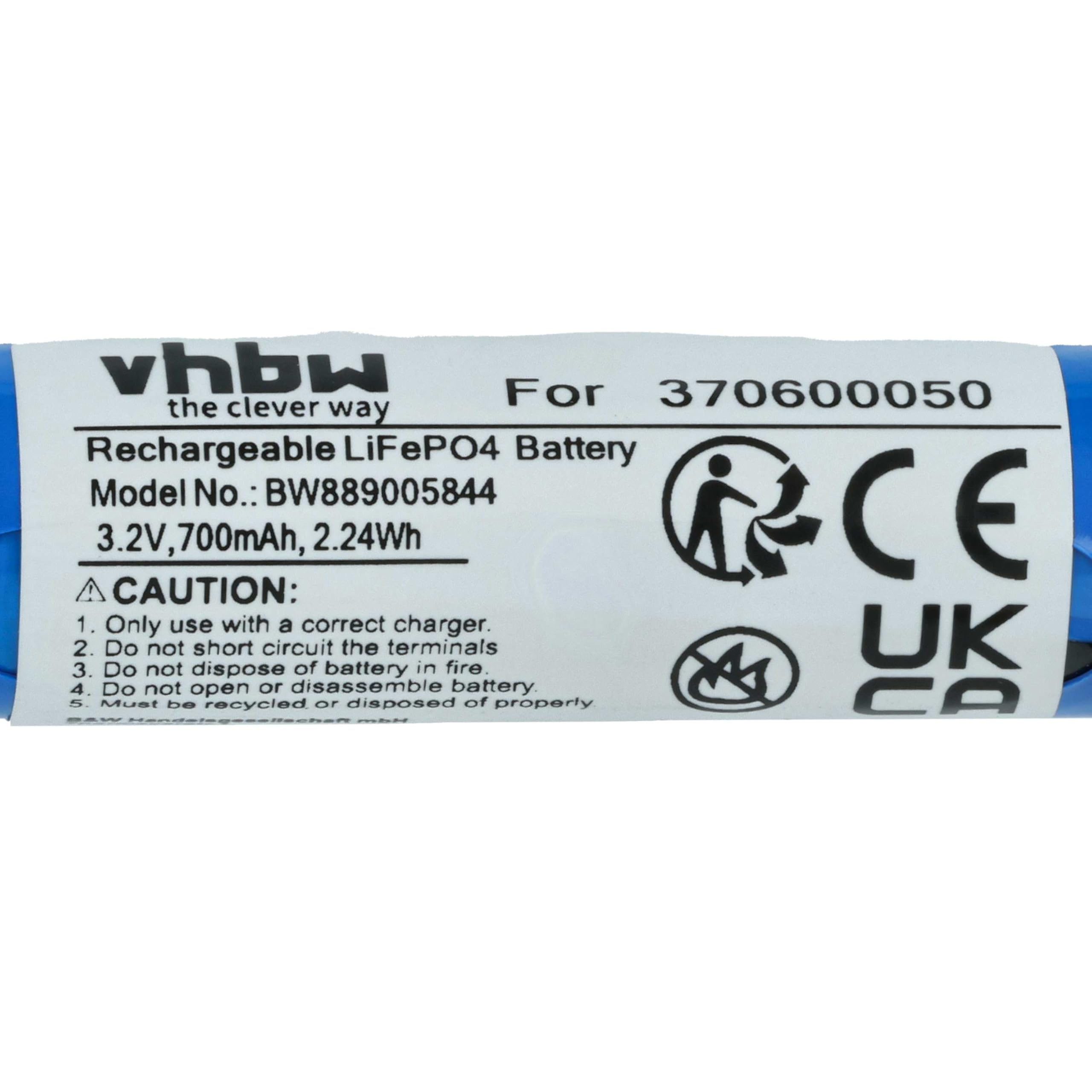 vhbw 4X wymienne baterie do Carrera 370600050 do samochodów wyścigowych (700mAh, 3,2V, LiFePO4, 50 x 16 x 14 mm, JST ZH)