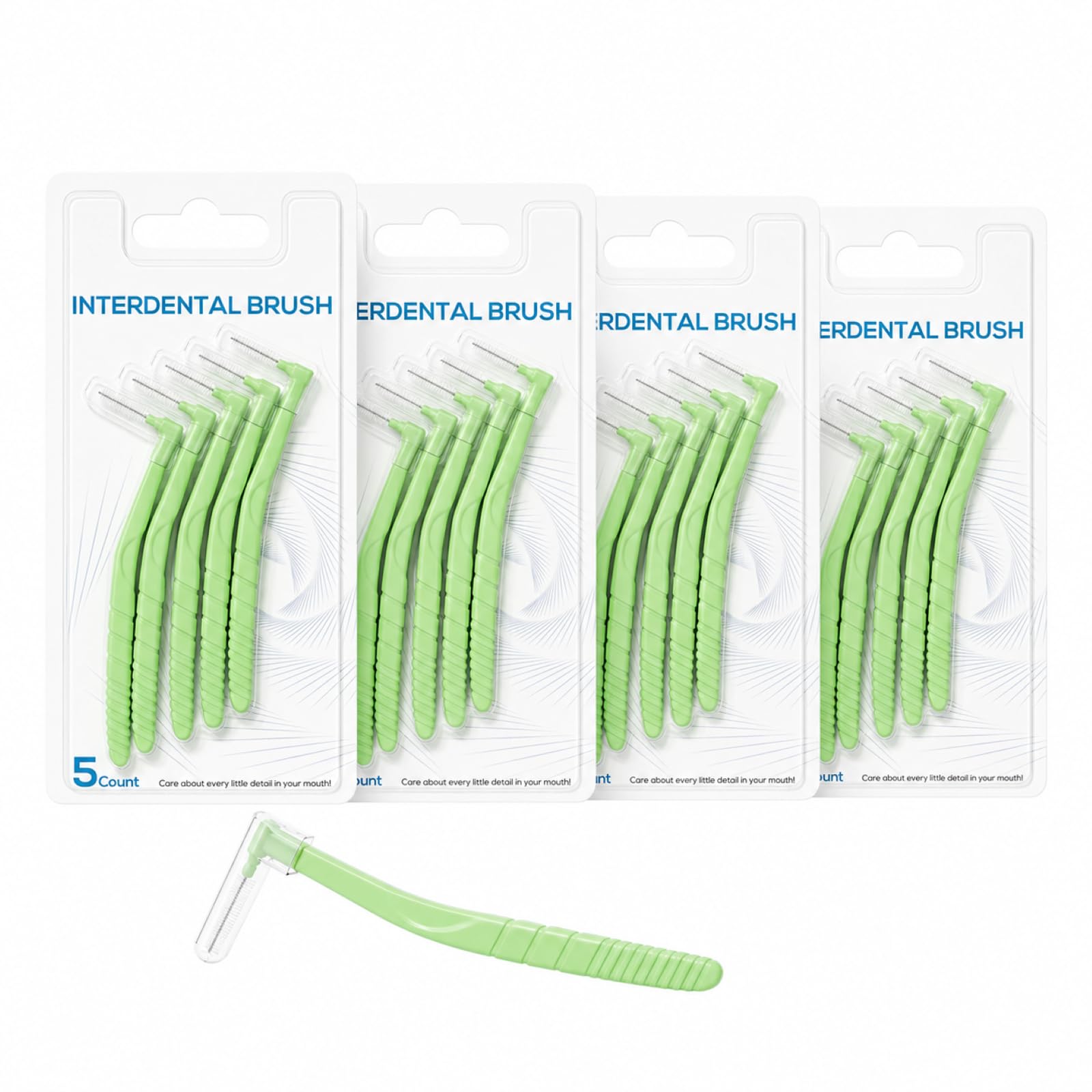 20 Stück Interdentalbürsten, Interdentalbürste 0,6 mm Zahnzwischenraumbürsten Gründliche Reinigung Abgewinkelter Bürstenkopf Leichten Zugang Schonend Zahnfleisch Tägliche Mundhygiene Zahnpflege