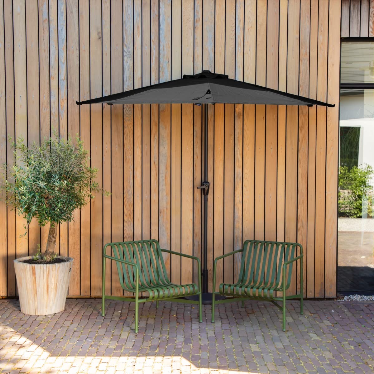 VONROC Ombrellone Parasole da giardino e balcone Premium 270x135cm. Resistente ai raggi UV 50+. Incl. copertura protettiva. Modello Magione. (Beige)
