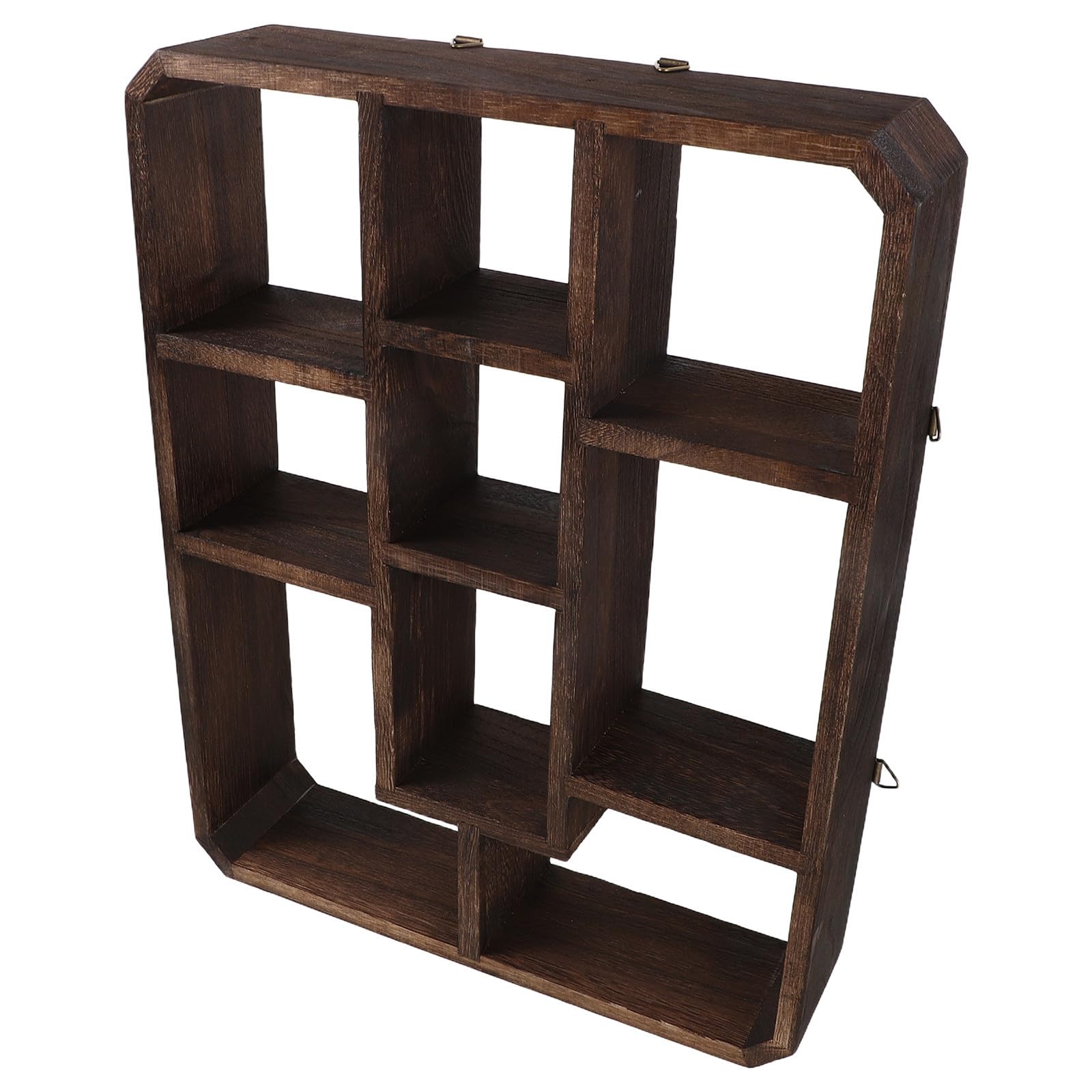 TEHAUX Estantería de Exhibición Compartimentos de Madera Marrón