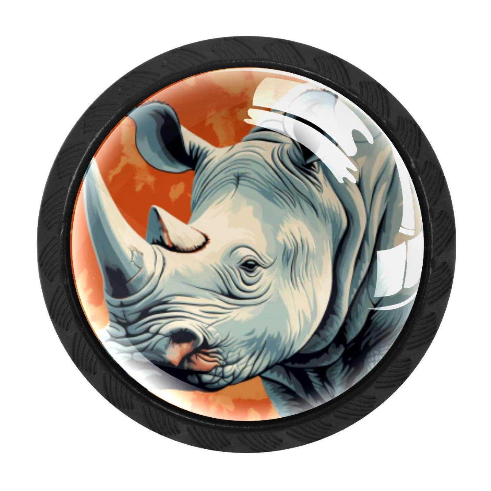 CHENZZZZ 4 Pack Rhinoceros Drawer Knob Cabinet Hardware