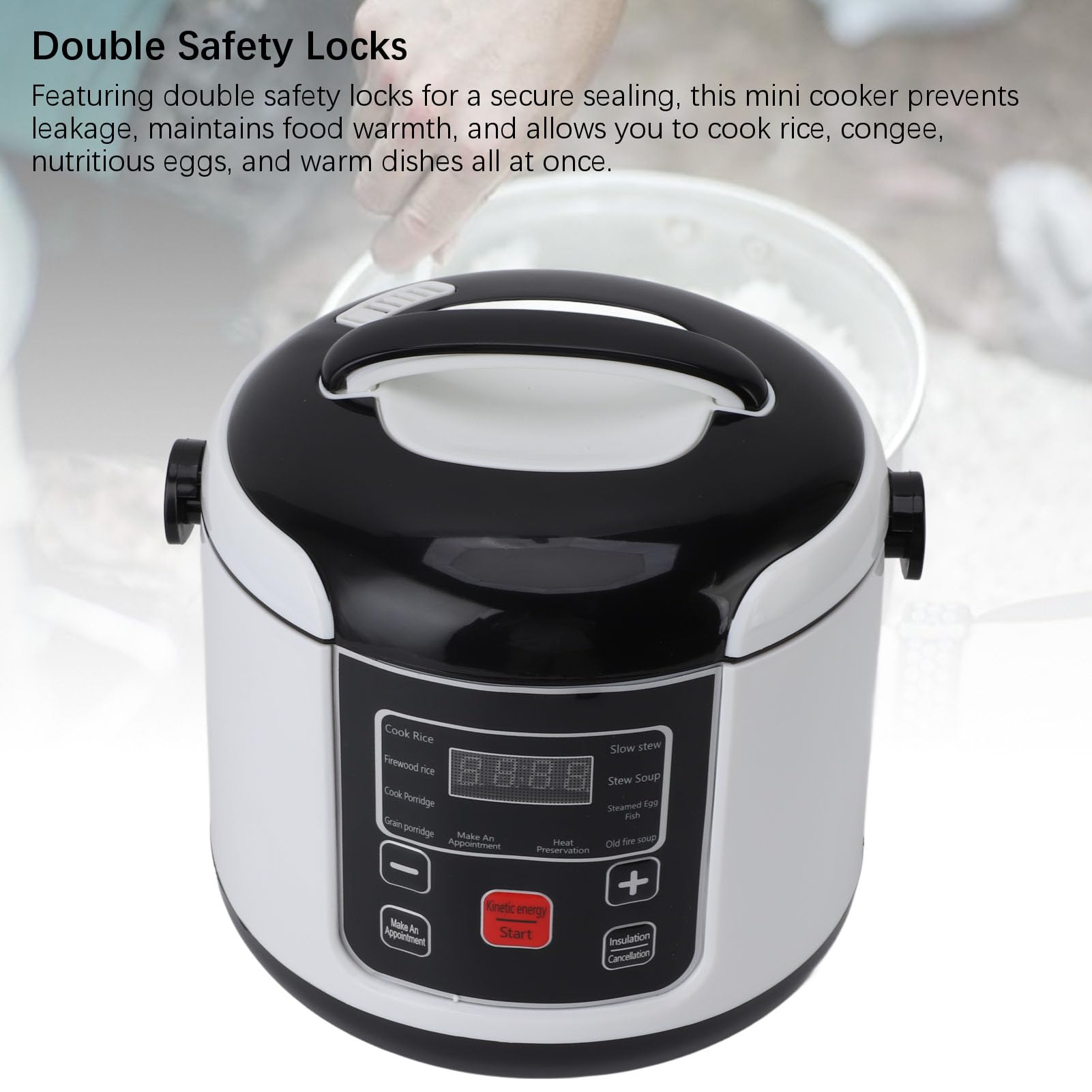 Mini Cuociriso, Cuociriso Personale Cuociriso Portatile Con Funzione Di Isolamento 24V 200W 2L Piccolo Cuociriso Da Viaggio Rivestimento Antiaderente Per Cottura Di Riso, Congee,