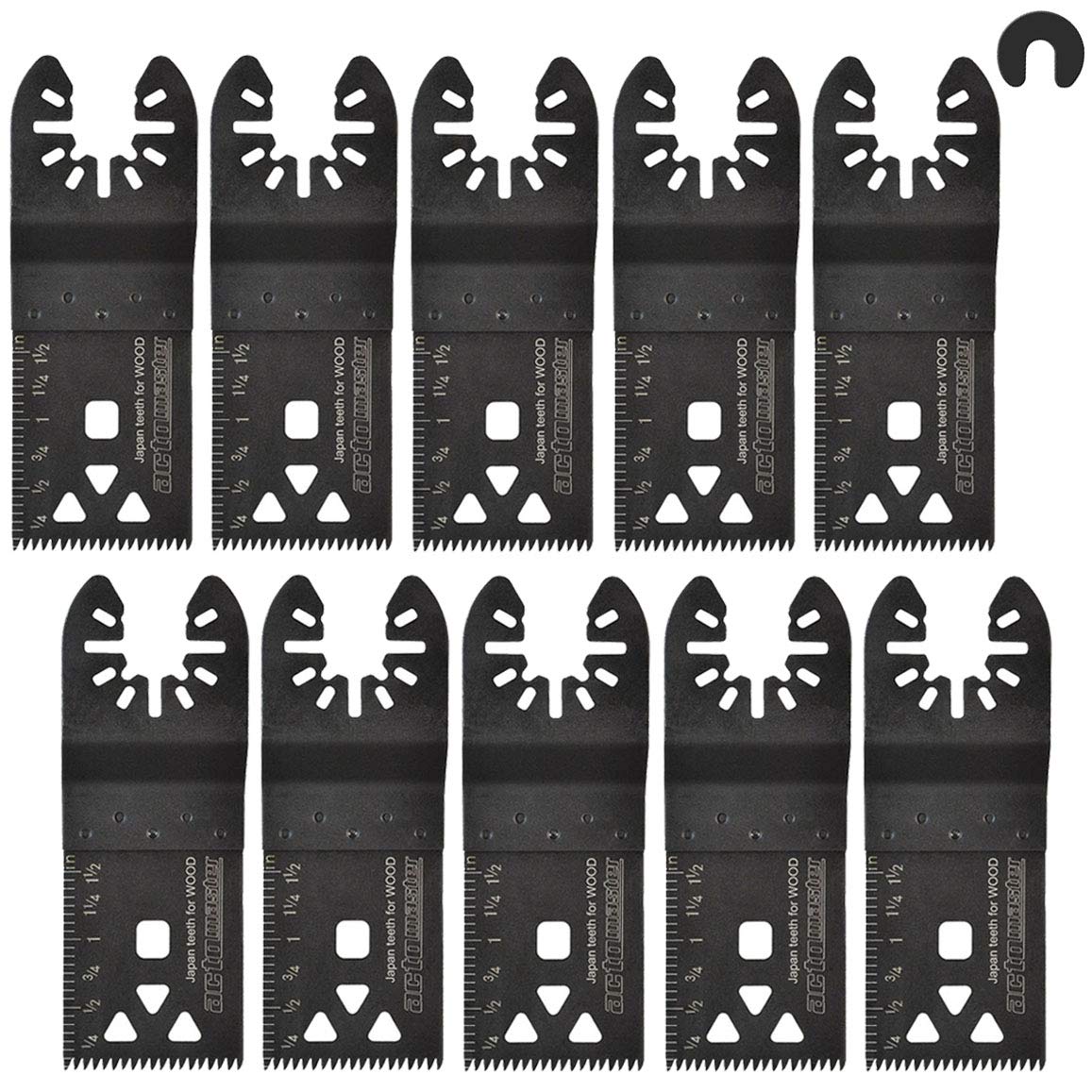 ACTOMASTER Japan Teeth Precise Oscillating Saw Blade for Oscillating Tool Multitool, Pack of 10