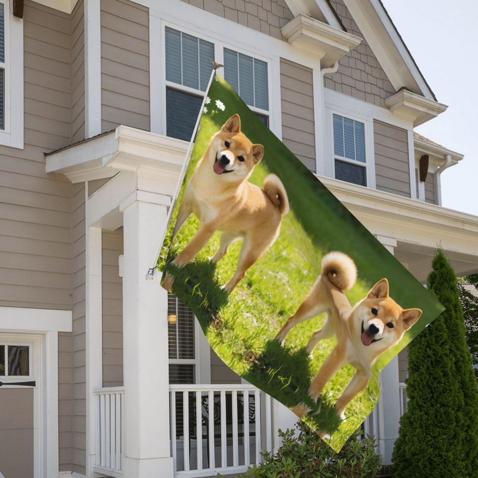 Bella Bandiera Shiba Inu Patriottica per Esterni Coppa del Mondo 2026