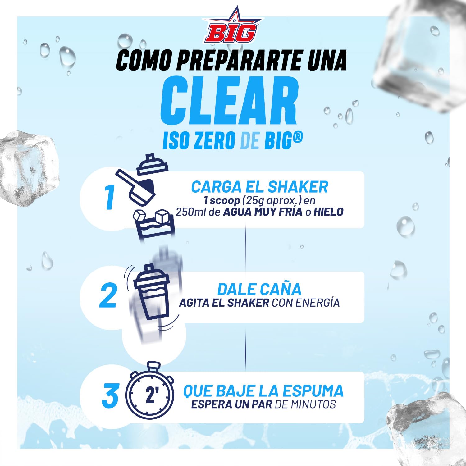 BIG - Proteina Clear Isolada - Clear Whey Protein - Sabor Kojak - Proteina Suero de Leche - Materia Prima Premium - Masa Muscular, Recuperación - Textura Tipo Isotónica - (750g, Cereza Original)