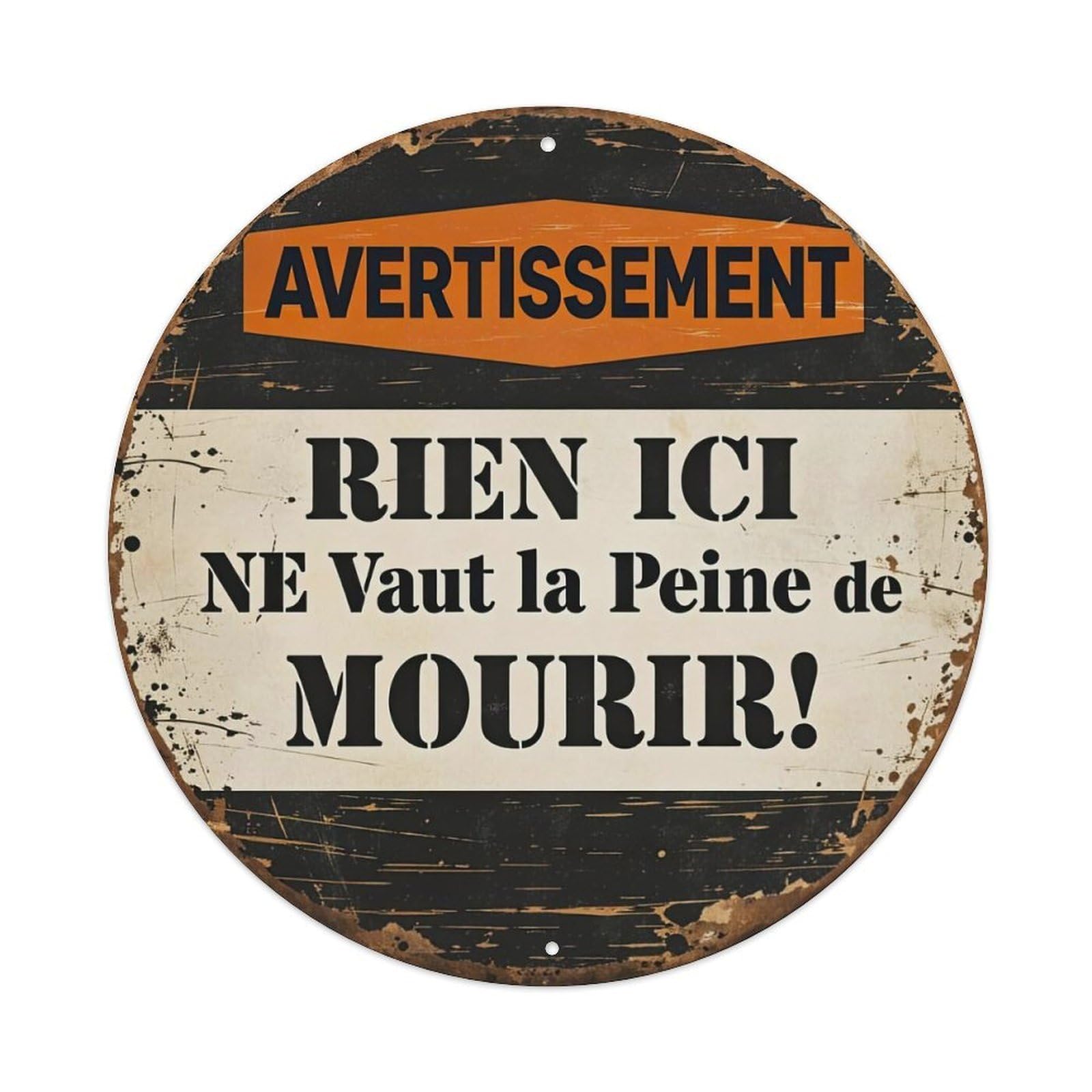 Warning Nothing Here Is Worth Dying For Metal Tin Sign