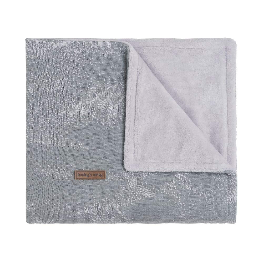 Baby's Only - Manta de Cuna Teddy Marble - Gris/Gris Plateado - 70x95 cm