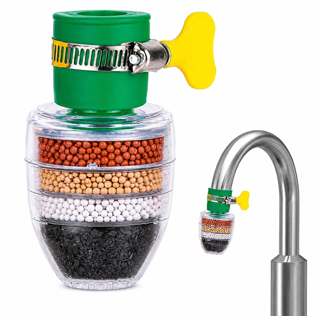 4 Layer Tap Water Filter with Activated Carbon, Universal Kitchen Faucet Water Purifier Filter Cartridge, Multi-Layer Faucet Filter for Tap Water Cleaning, Pack of 1-picture-26