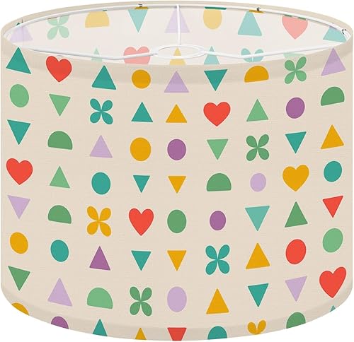 Vista 25 de Lamp Shades Set of 2 Seamless retro 70s Drum lampshades for Floor Lamps Table Lamps Pendant Light 11"x8.9" Replacement Large Lampshade Easy Assembly